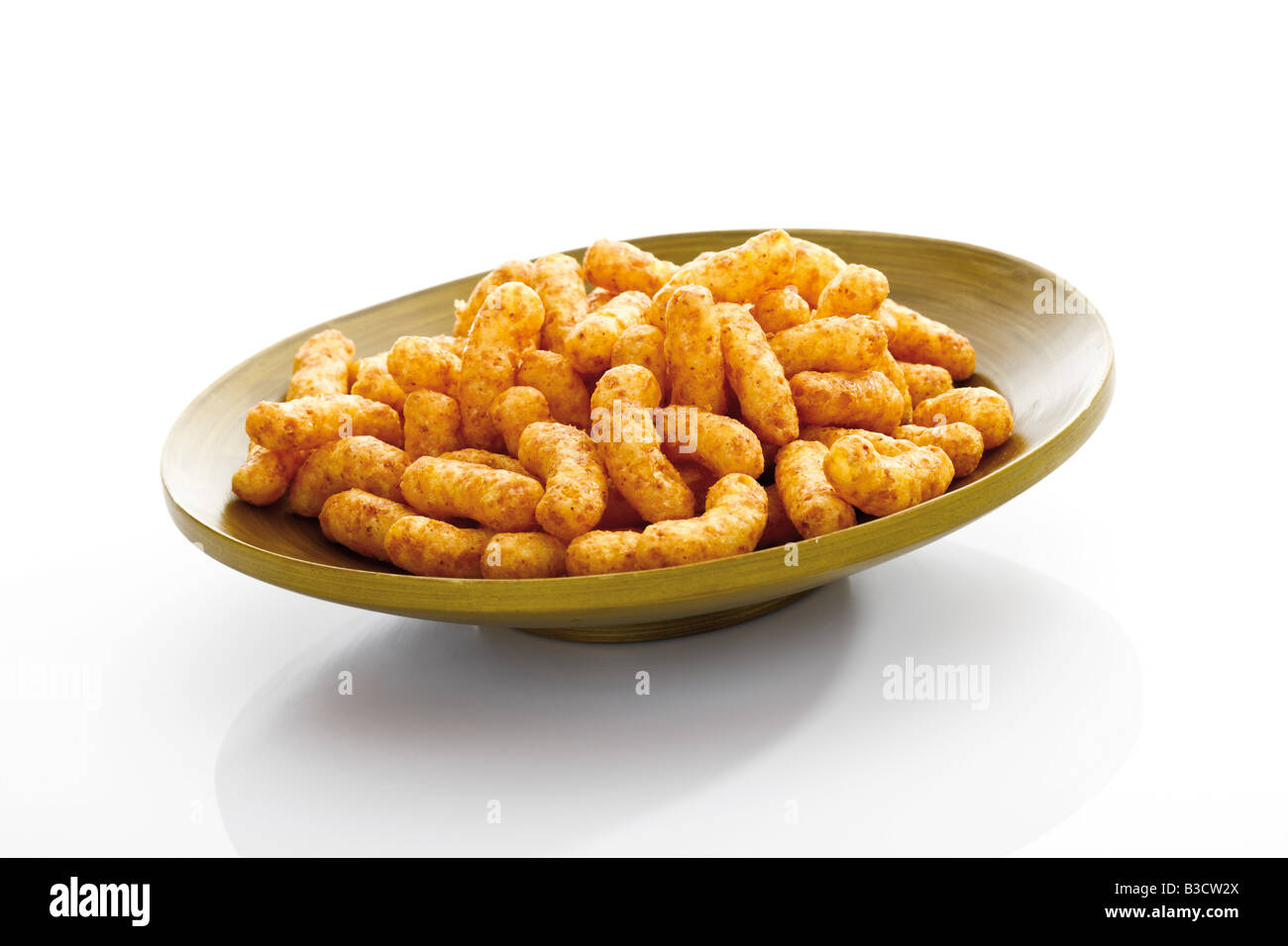 Erdnuss Puffs auf Teller, Nahaufnahme Stockfoto