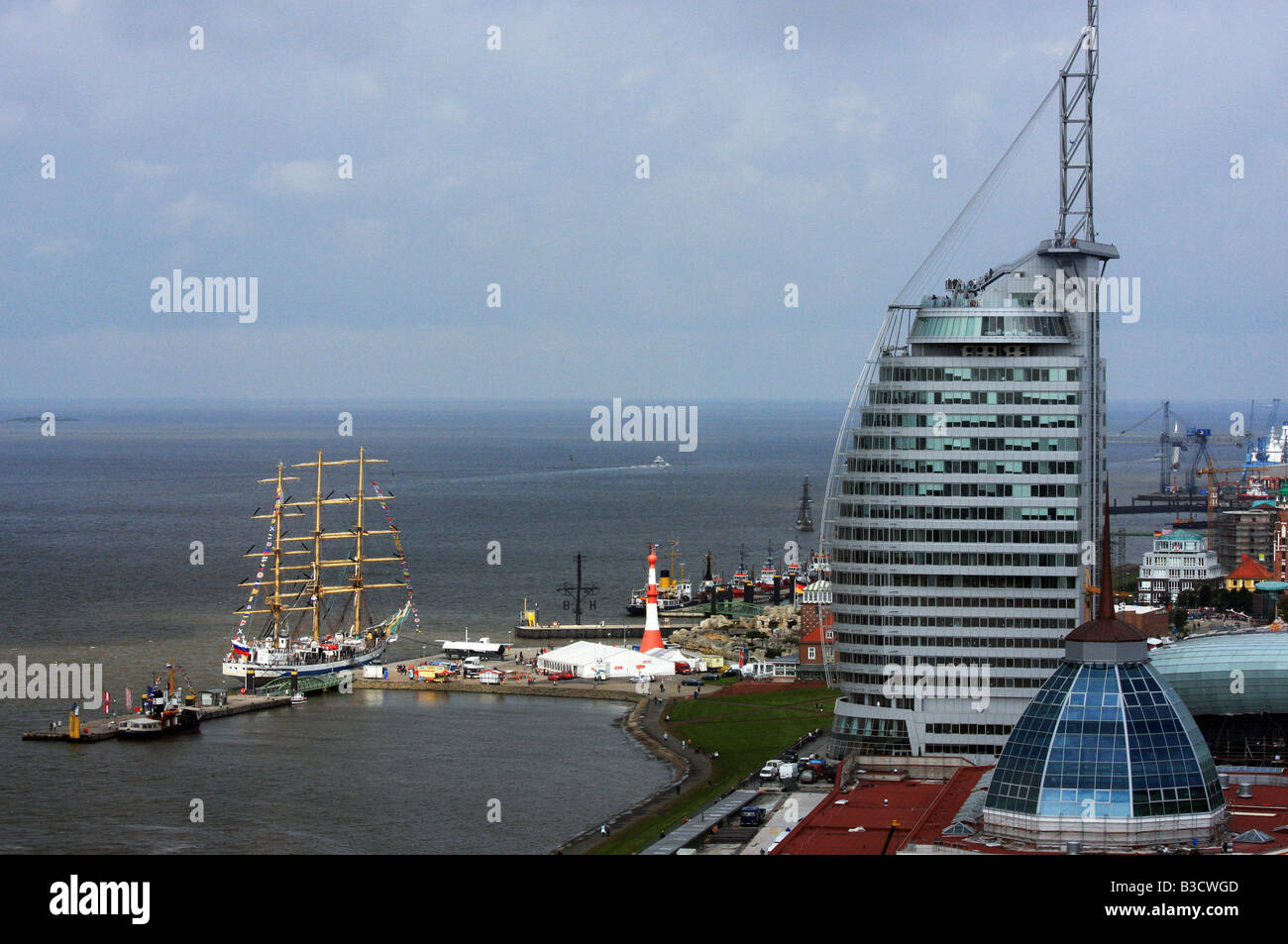 Russische Segel-Schulschiff Mir in Bremerhaven, Deutschland Stockfoto