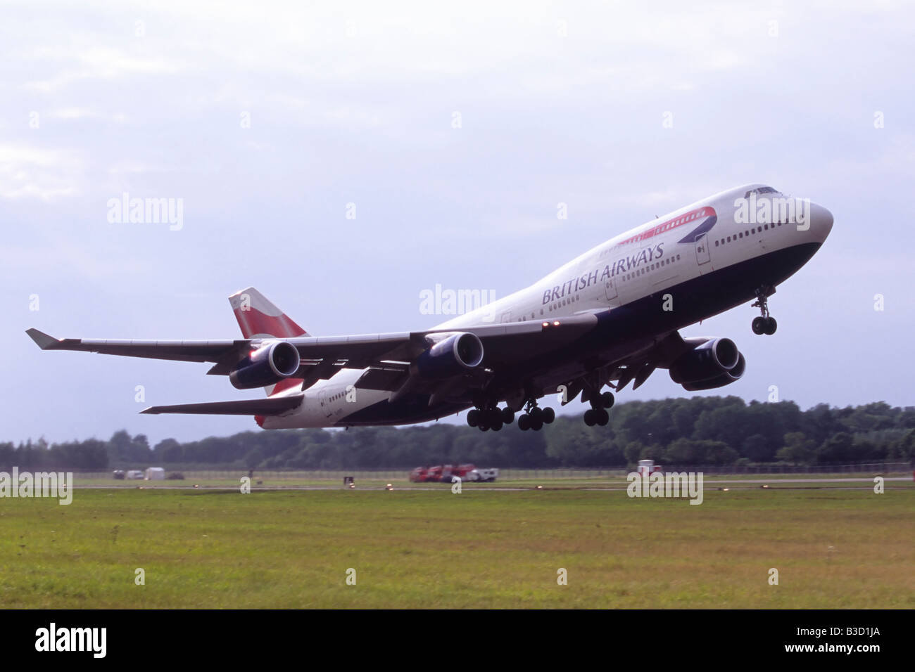 Boeing 747 von British Airways ausziehen betrieben. Stockfoto