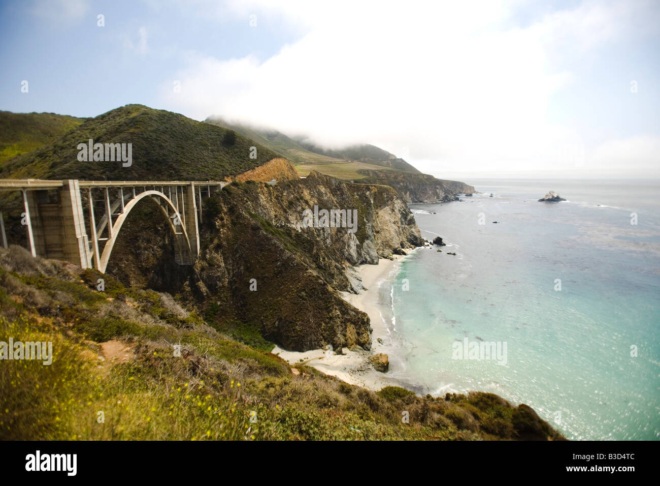 Bixby Bridge entlang der Pazifikküste-Landstraße PCH Big Sur CA USA Stockfoto