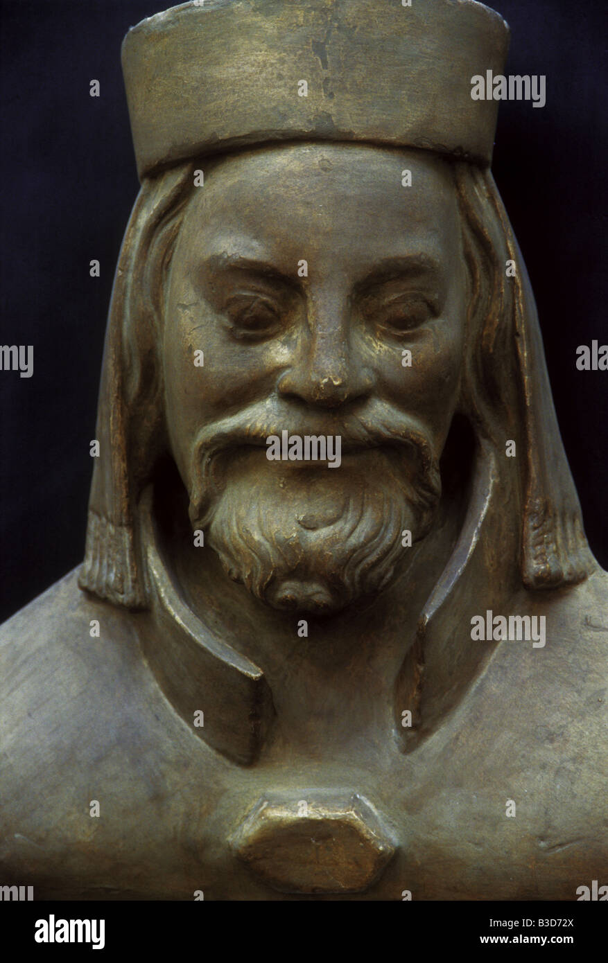 Büste des Heiligen römischen Kaiser Karl IV. in das Lapidarium des Nationalmuseums in Prag, Tschechische Republik Stockfoto