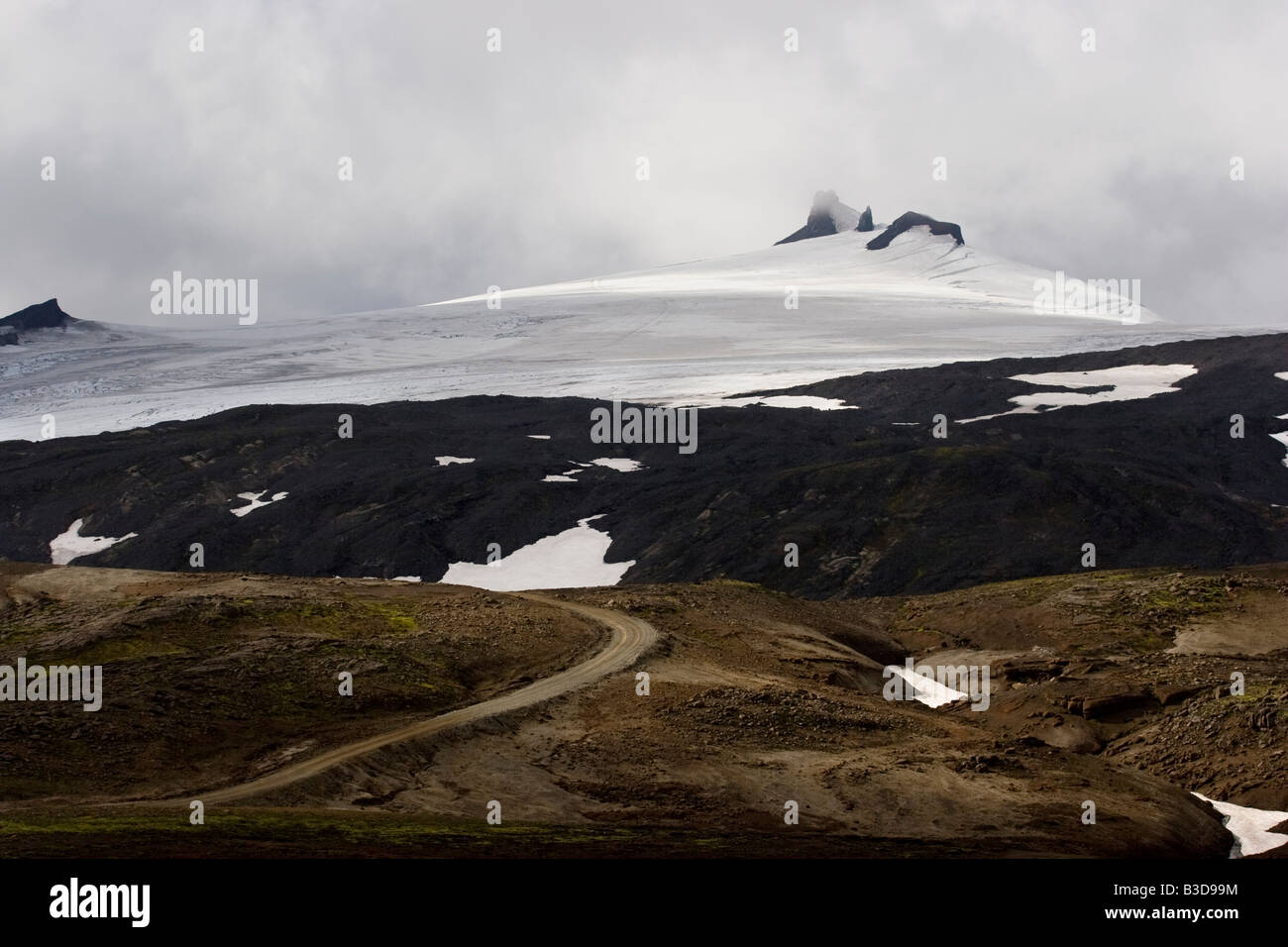 Snaefellsjökull Nationalpark, Gletscher Islands. Stockfoto
