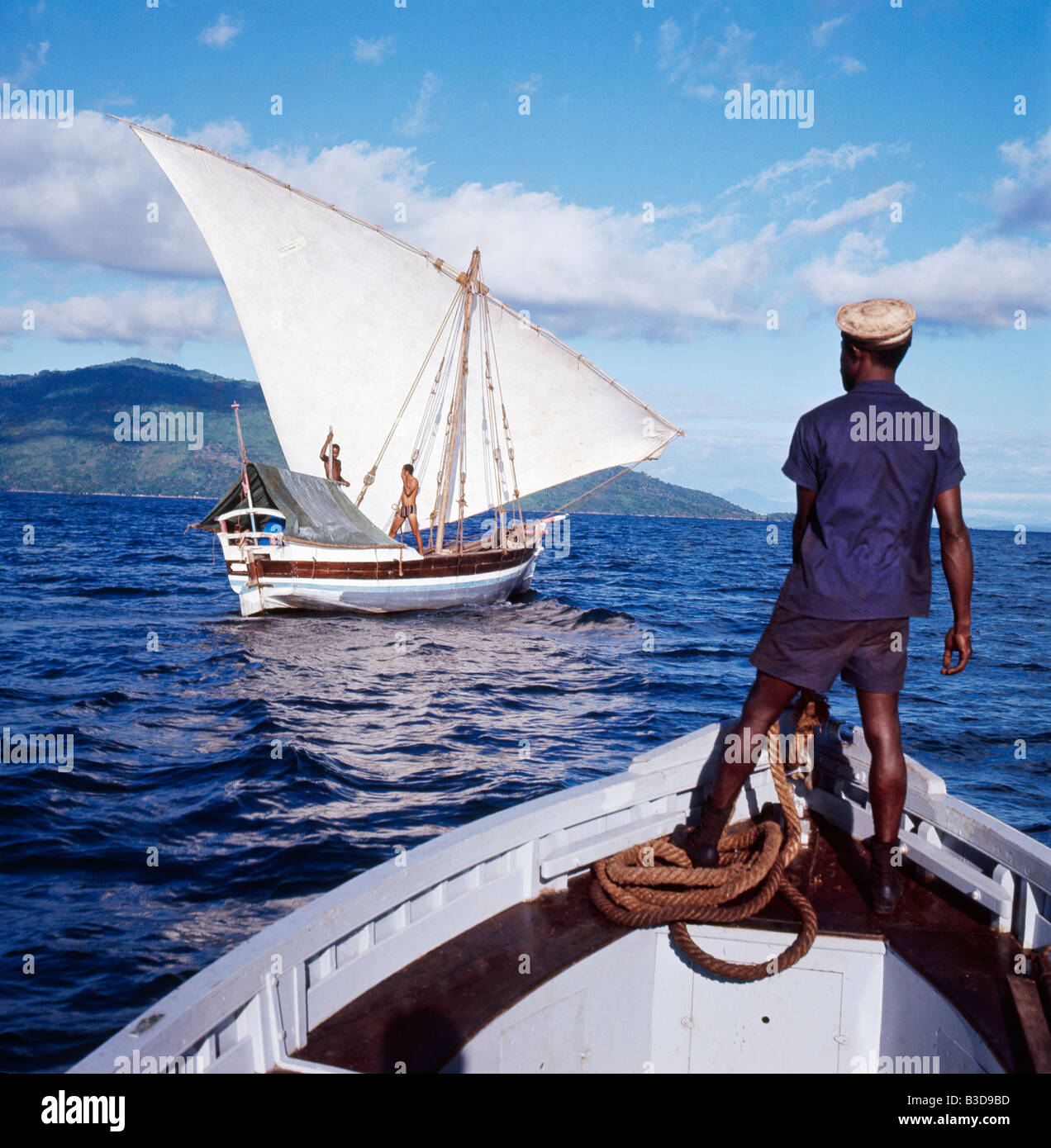 Bateau eine Voile du Nord de Madagascar Boote Geographie Reisen Madagaskar Transport Transport Navigation Feluke Offshor i Stockfoto