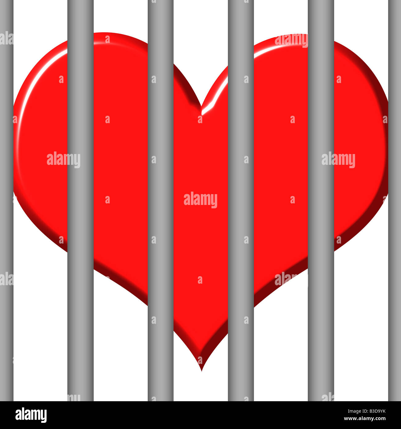 Inhaftierten Herz Stockfoto