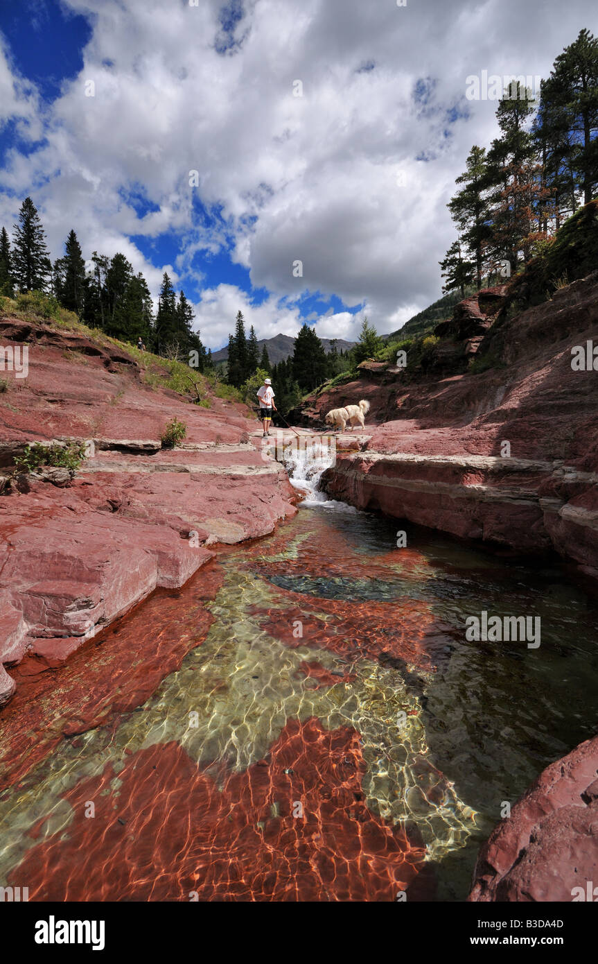 Red Rock Canyon, Waterton Lakes National Park, Alberta, Kanada Stockfoto