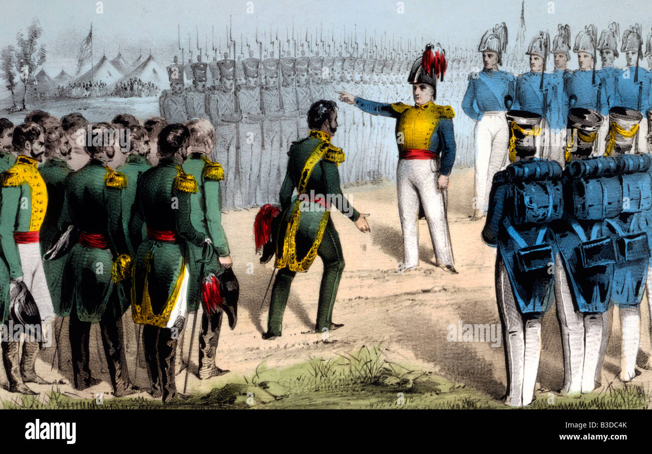 General Ampudia Behandlung für die Kapitulation von Monterrey mit General Taylor, 24. September 1846 Stockfoto