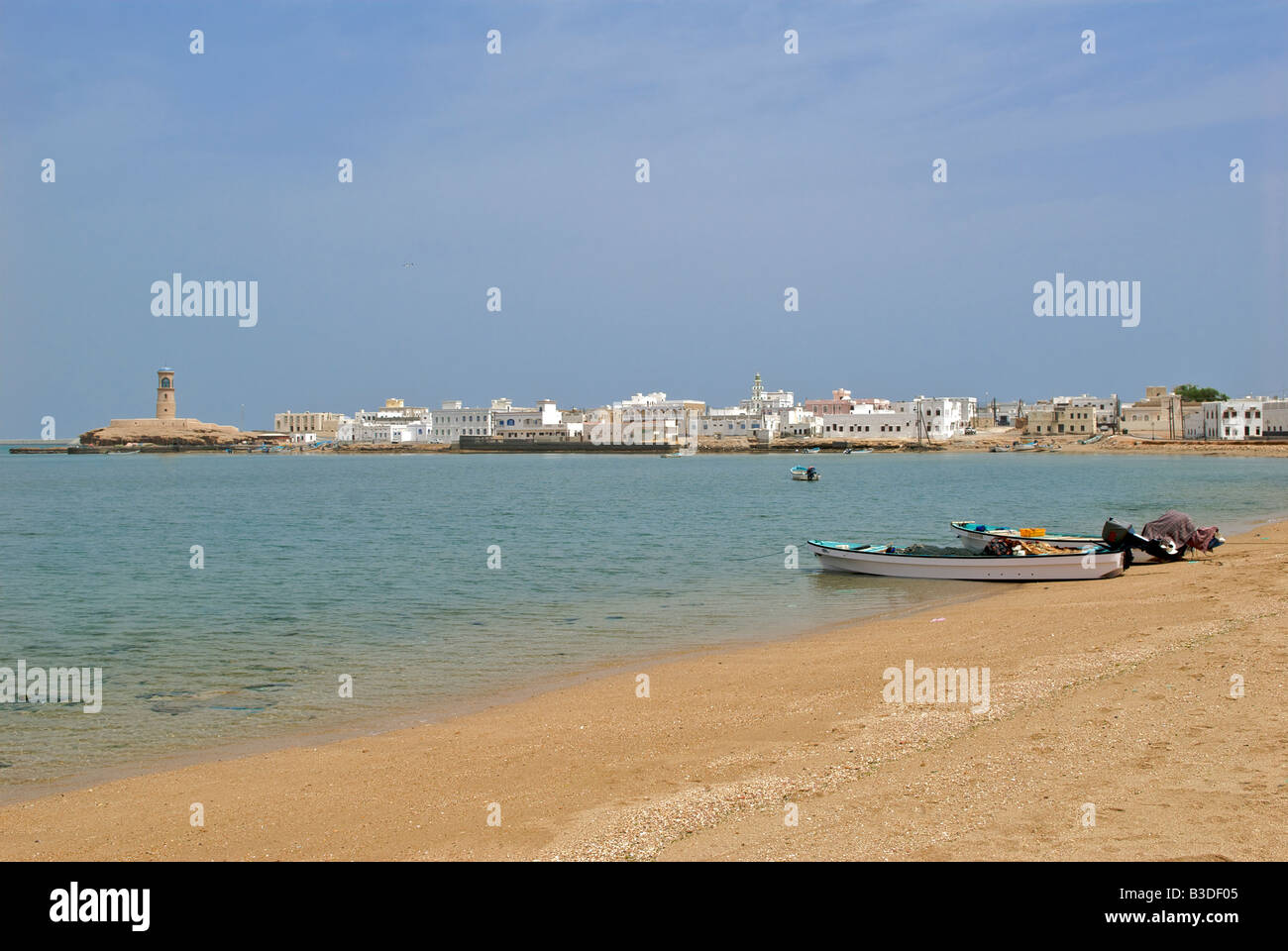 Ayjah Meer und Leuchtturm Sur Sharqiya Region Sultanat von Oman Stockfoto