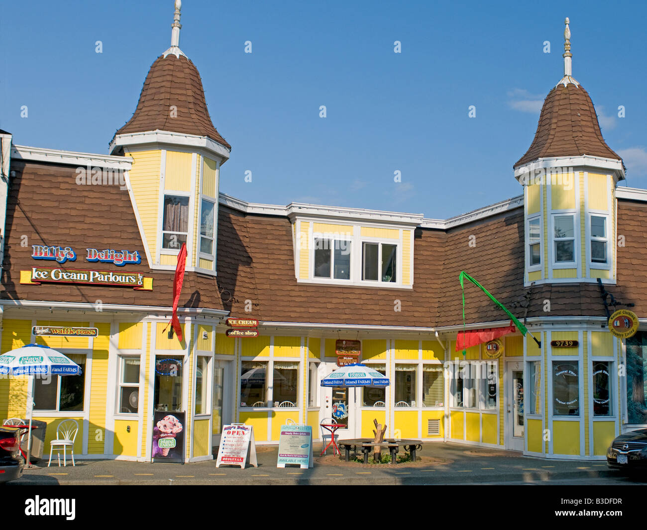 Chemainus Stadtzentrum Vancouver Island BC Kanada. Stockfoto