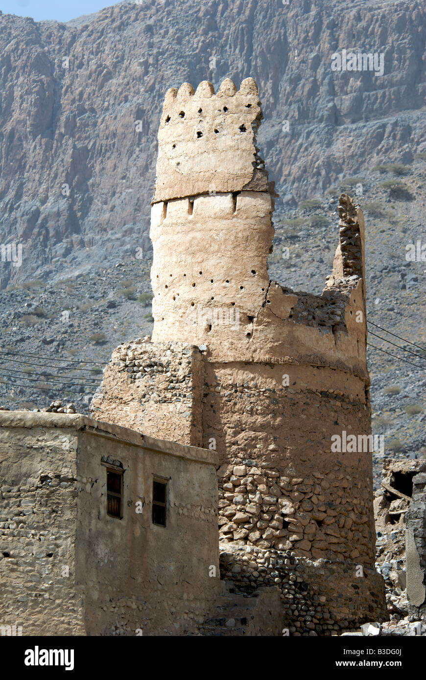 Kleine ruiniert Wachturm Ismaiyah Sharqiya Region Oman Stockfoto