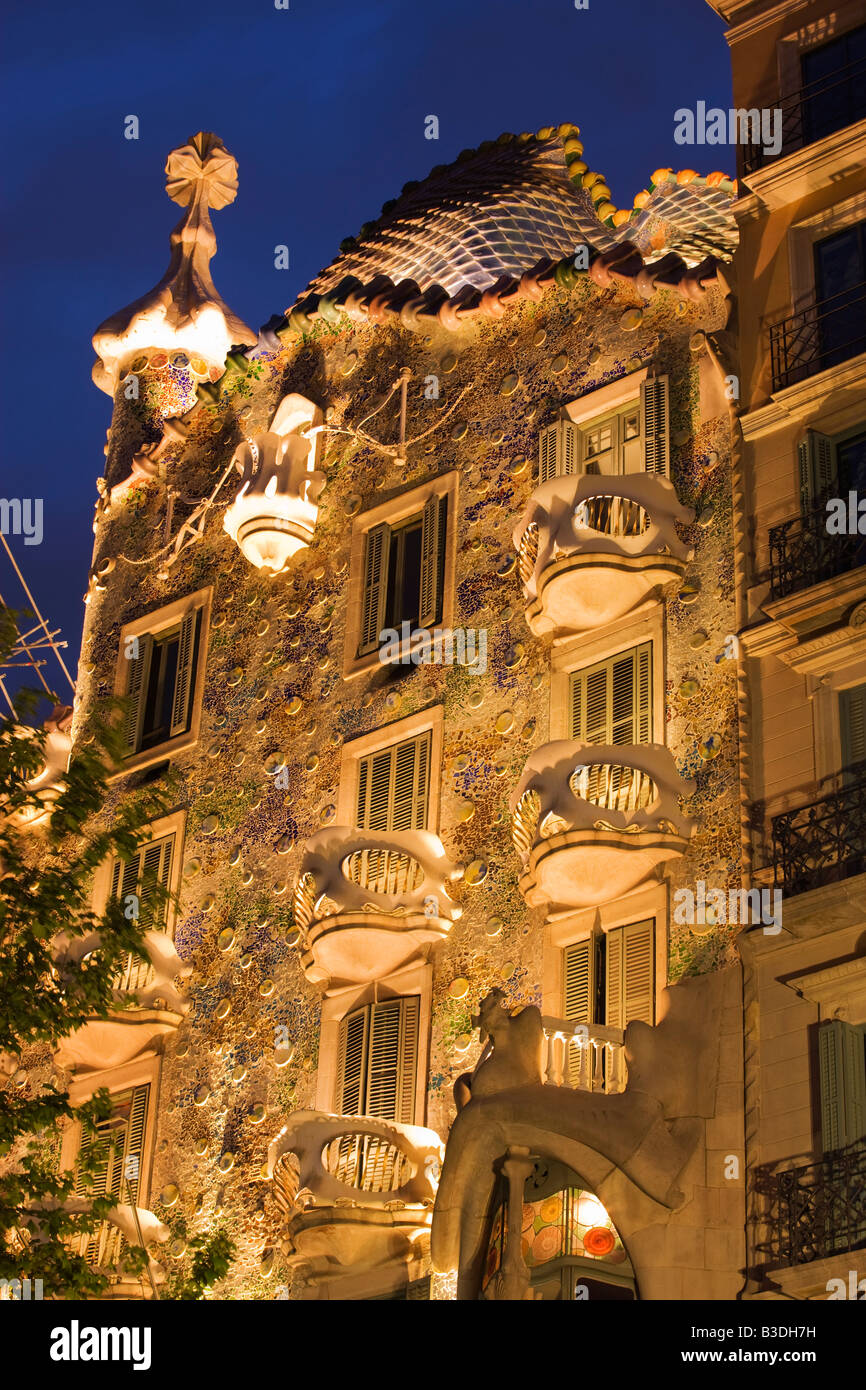 Casa Batllo Barcelona Katalonien Spanien Stockfoto