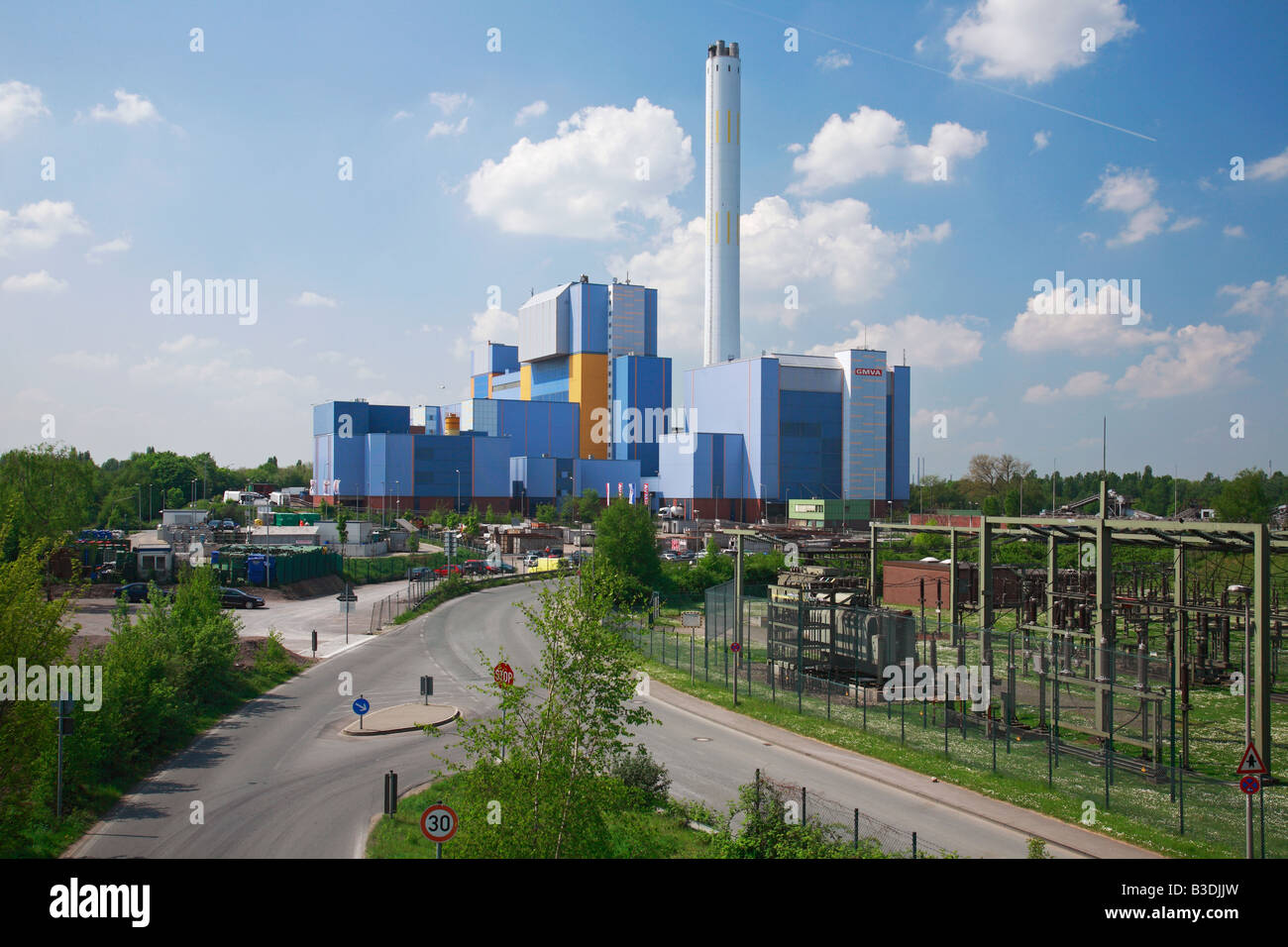 D-Oberhausen, Ruhrgebiet, NRW, Oberhausen-Buschhausen, Abfallentsorgung, Stromerzeugung, Abfall-Verbrennungsanlage Stockfoto