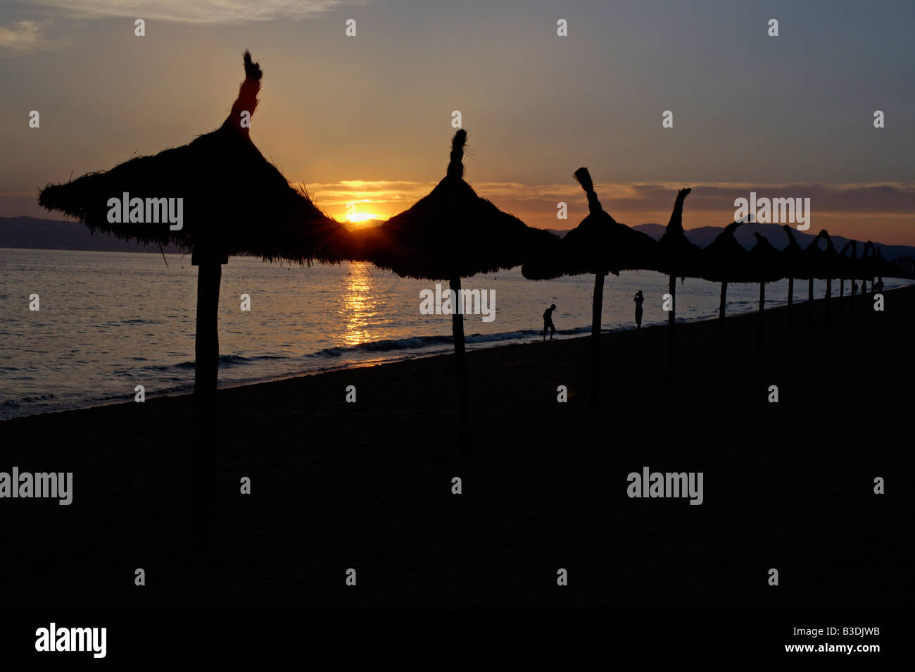 Sonnenuntergang am Strand-Mallorca-Spanien Stockfoto