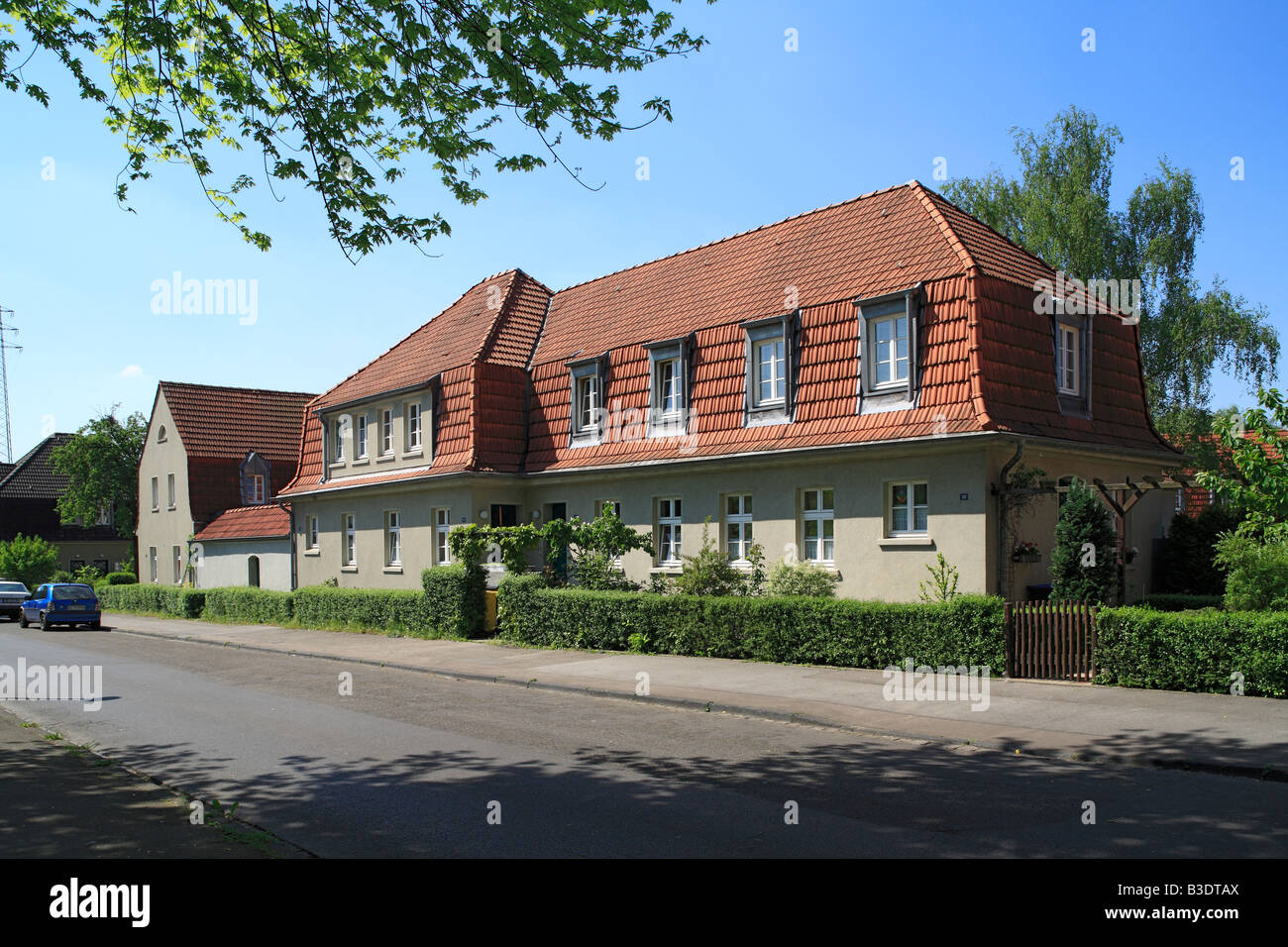 Route der Industriekultur, Internationale Bauausstellung Emscher, IBA, Siedlung Schuengelberg in Gelsenkirchen-Buer, Bergarbeitersiedlung, Wohnhae Stockfoto