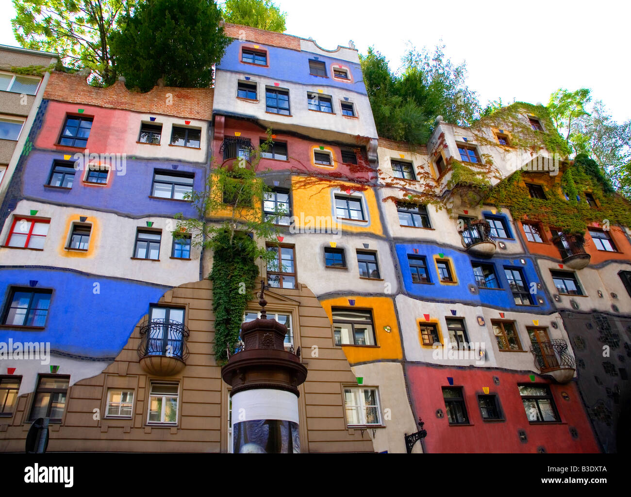 Österreich-Vienna-Hundertwasser-Haus Stockfoto, Bild ...