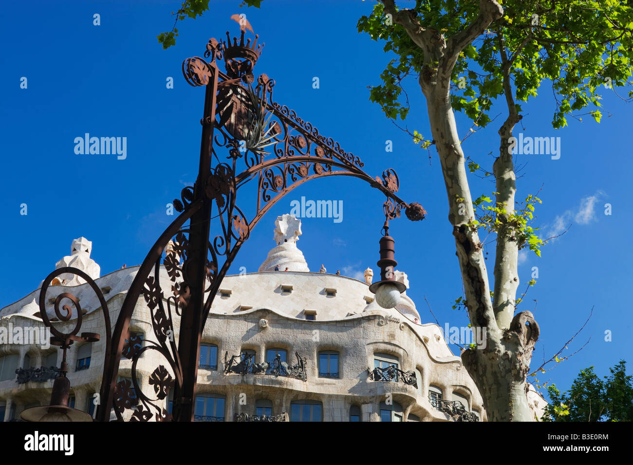 Casa Mila-La Pedrera Barcelona Katalonien Spanien Stockfoto