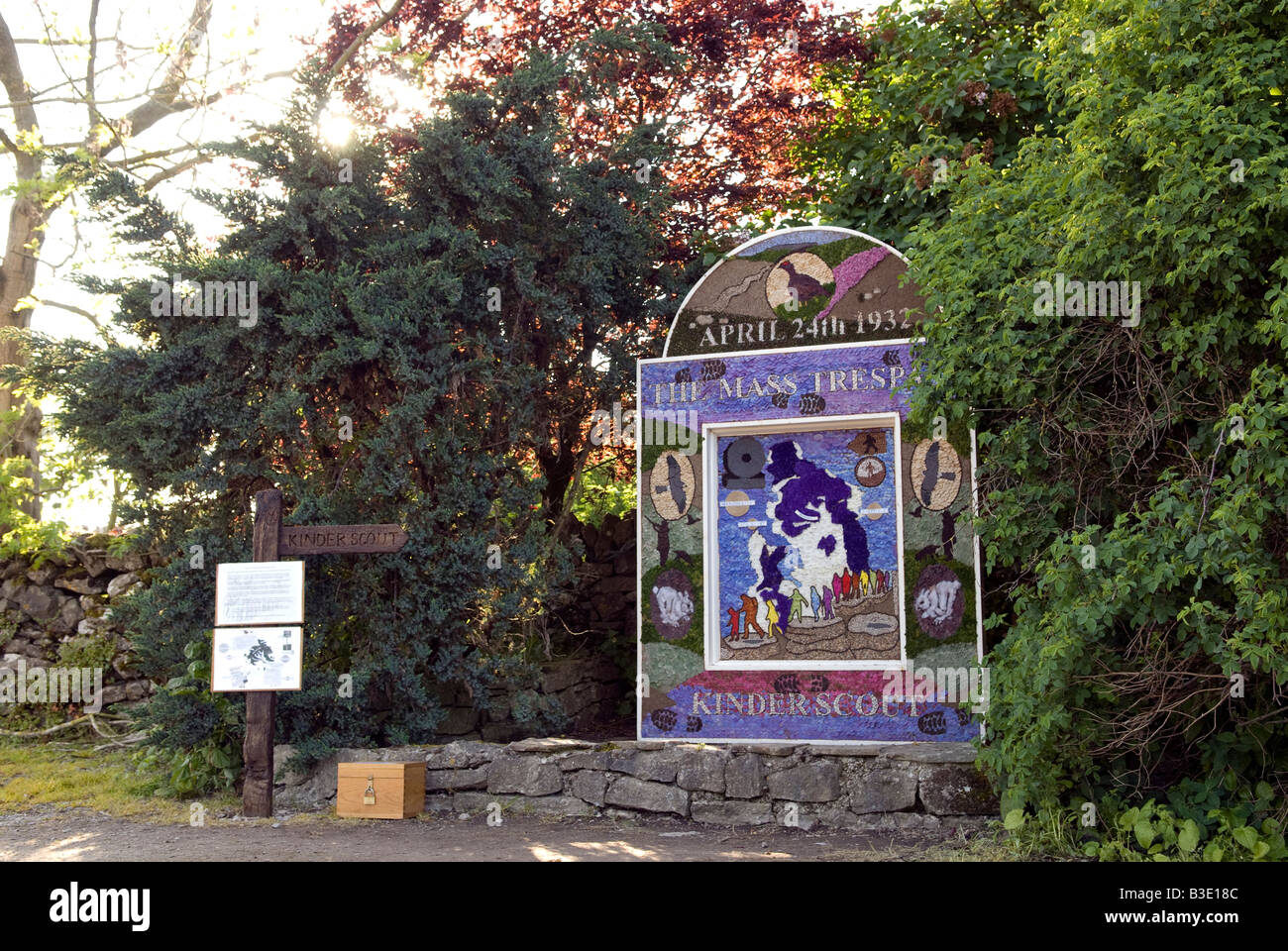 Edale "Gut Dressing" Darstellung der Masse Hausfriedensbruch am 24. April 1932 stattfand Stockfoto