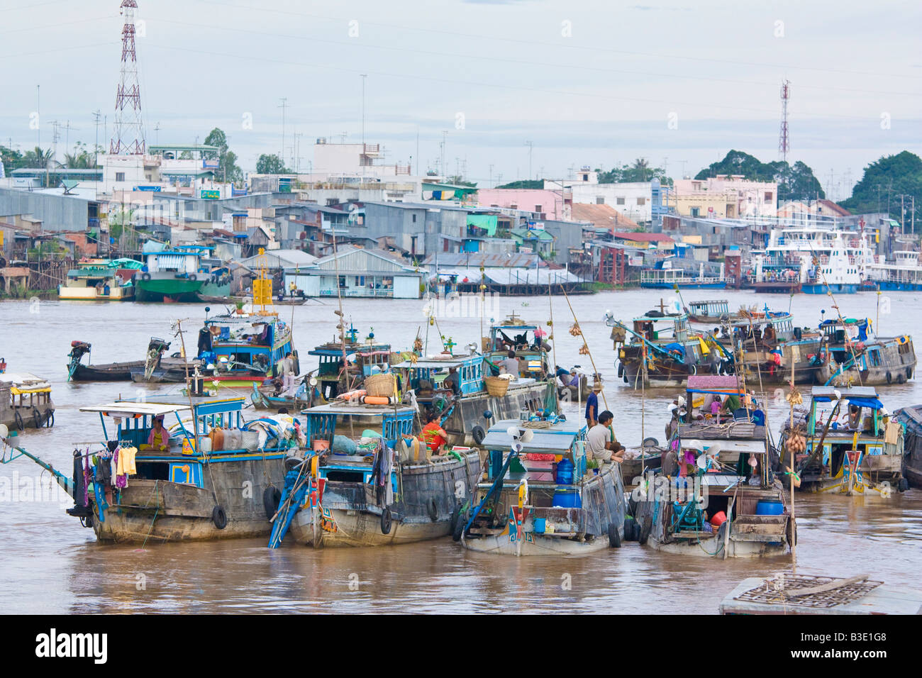 Cai Rang schwimmende Markt im Mekong Delta, Vietnam Stockfoto