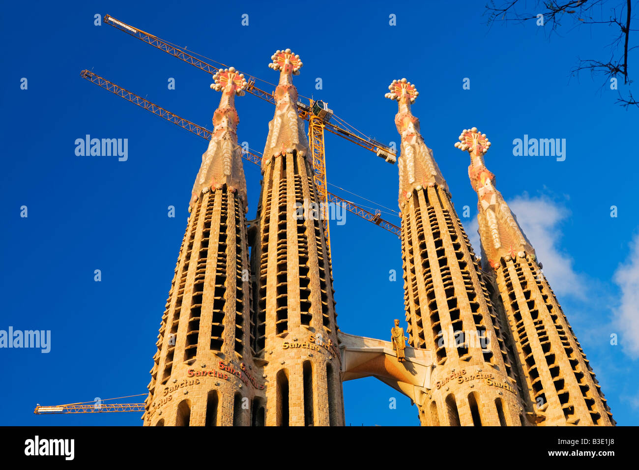Statue auf La Sagrada Familia Basilika Barcelona Katalonien Spanien Stockfoto