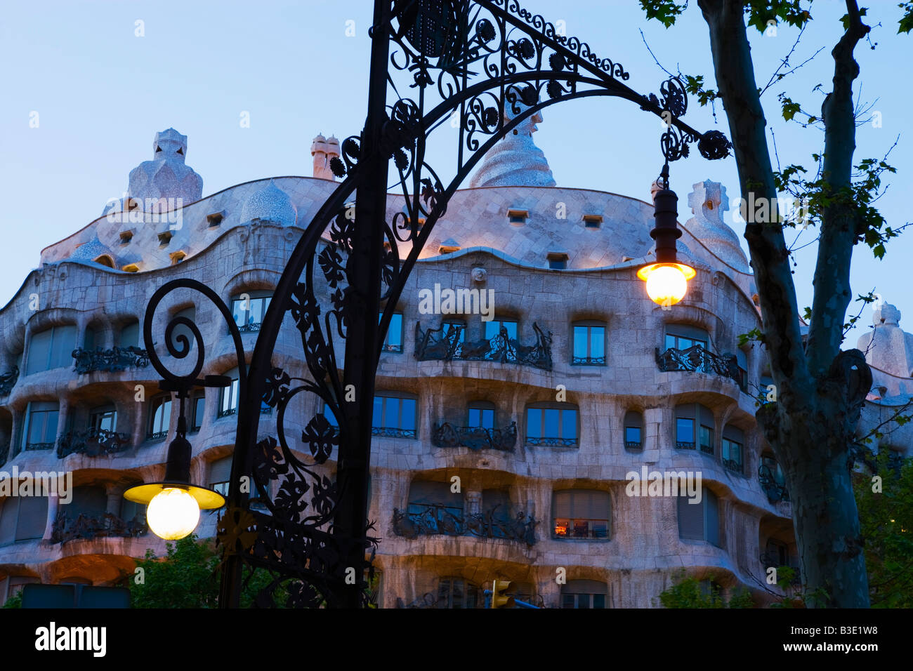 Casa Mila-La Pedrera Barcelona Katalonien Spanien Stockfoto