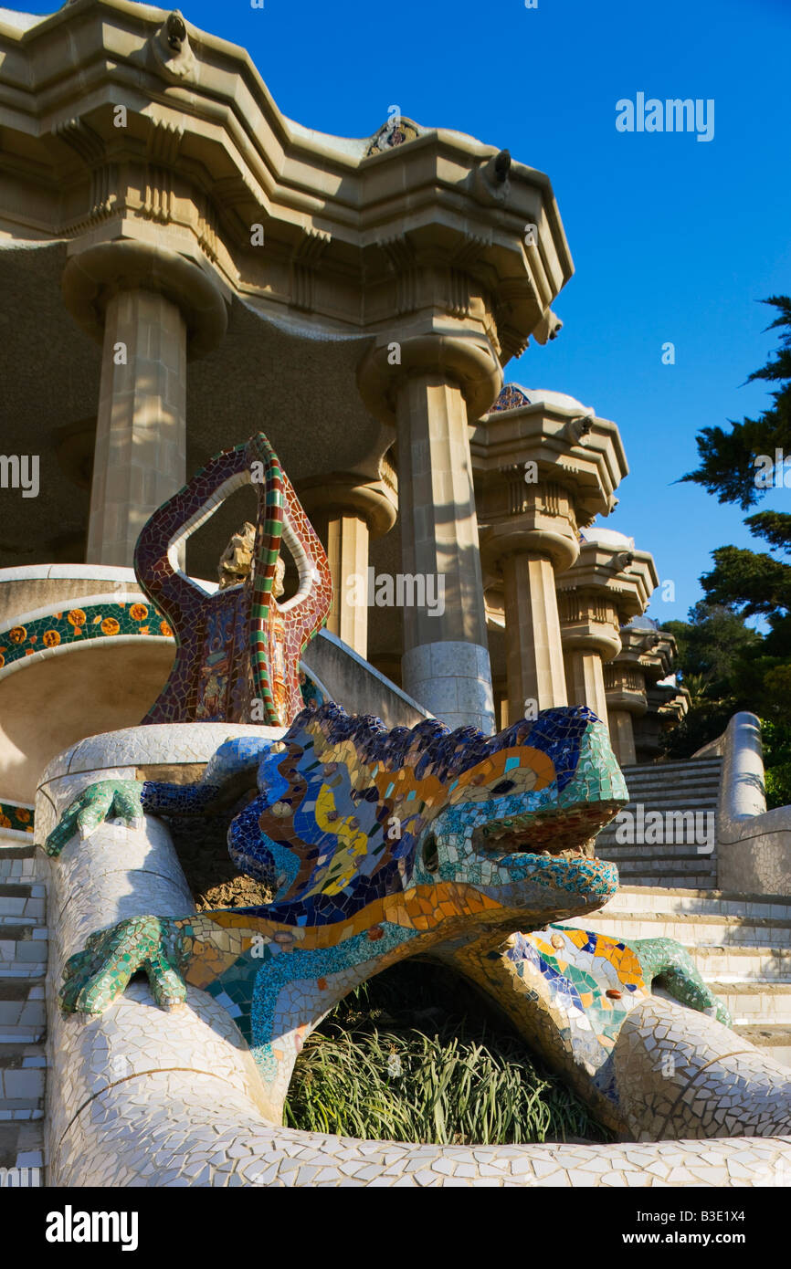 Park Güell Barcelona Katalonien Spanien Stockfoto