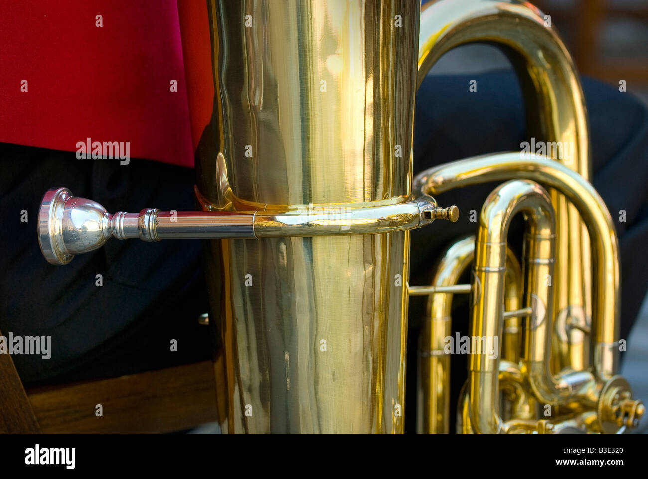 TUBA BLECHBLASINSTRUMENT Stockfoto