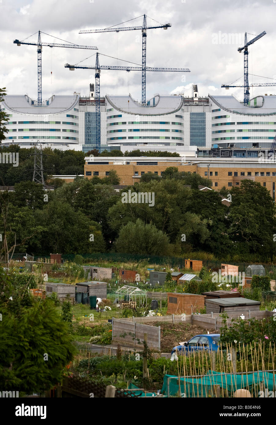 Ein Blick auf die teilweise gebauten Super Hospital in Birmingham, West Midlands, England, UK. Stockfoto