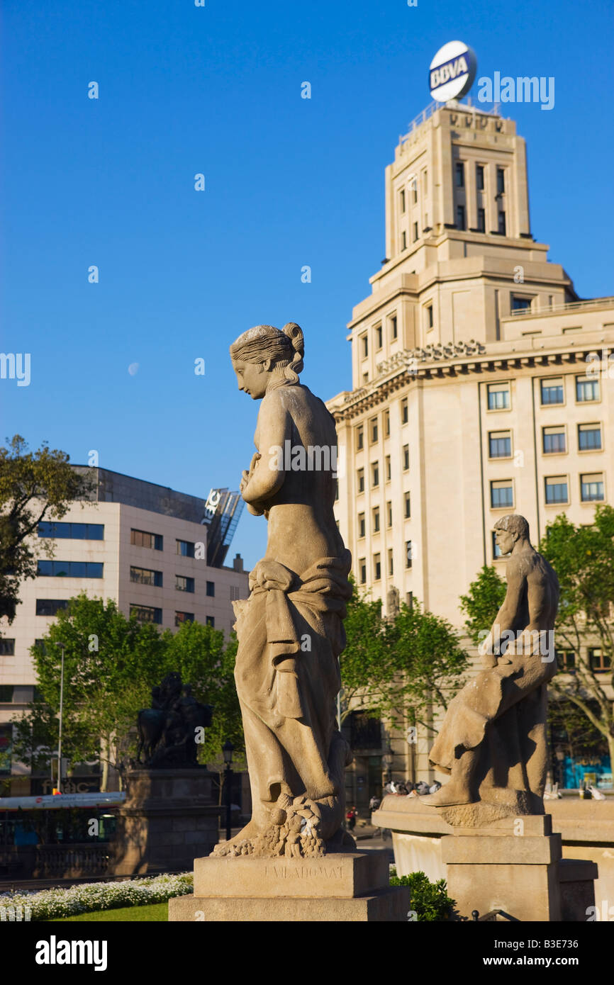 Placa de Catalunya Barcelona Katalonien Spanien Stockfoto