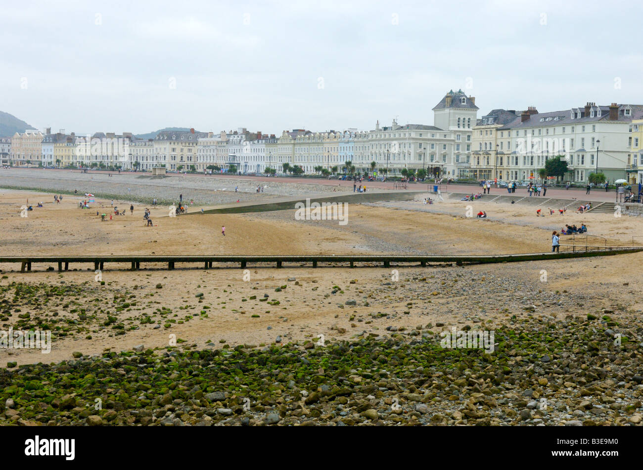 Der Strand und die Strandpromenade von Llandudno, Gwynedd, Nordwales Stockfoto