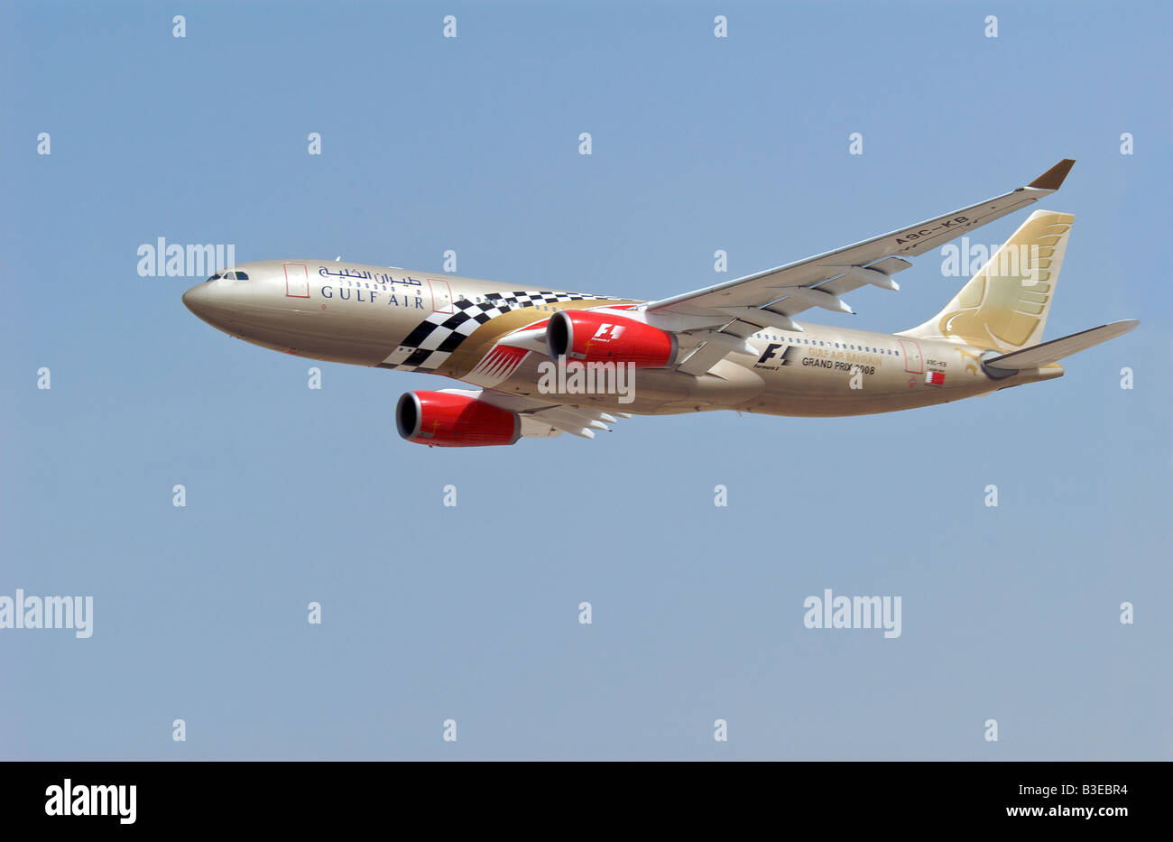 Gulf Air Jet-Flugzeug-Bahrain Stockfoto