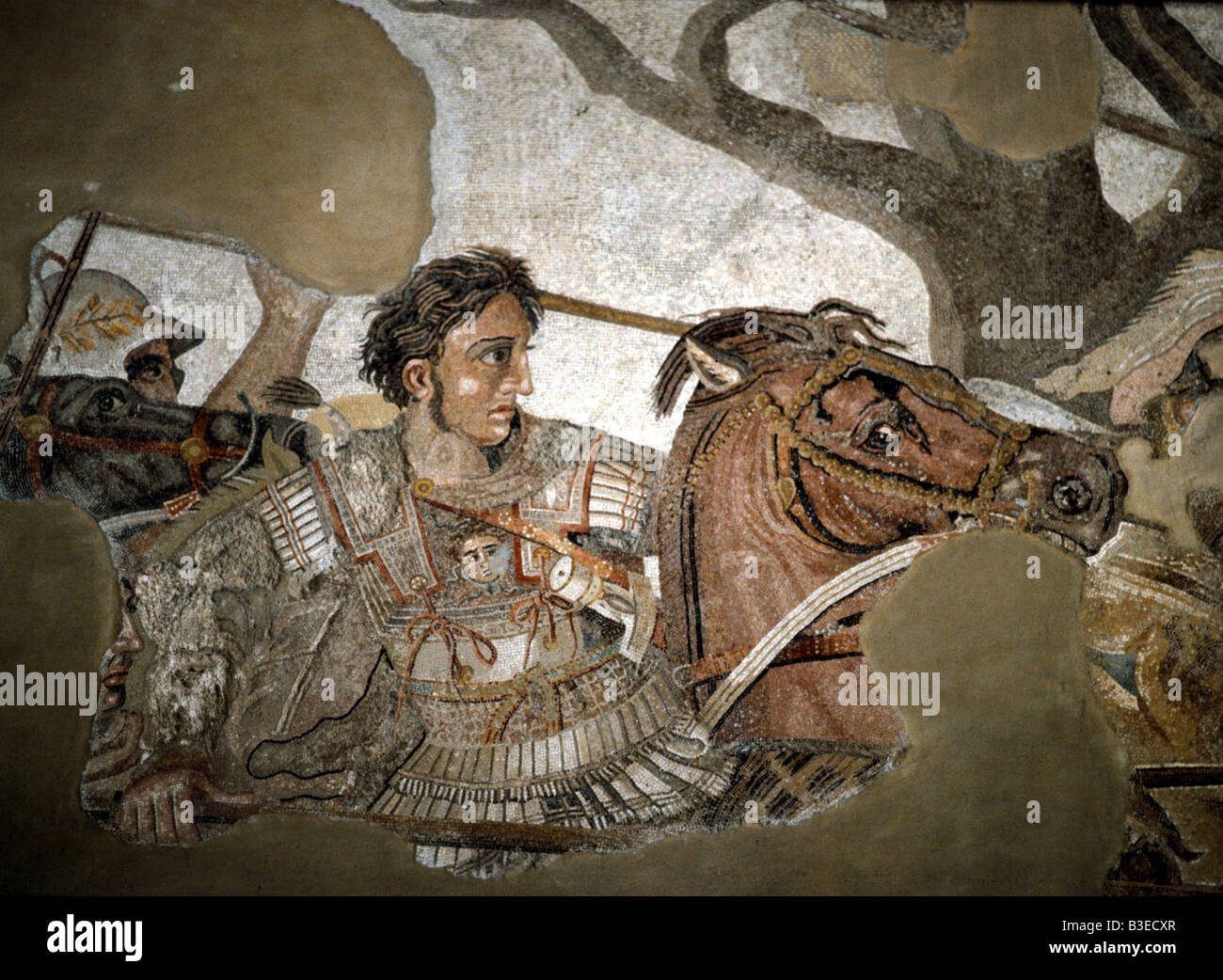 Alexander III. "der große", 356 - 10.6.323 BC, König von Makedonien 336 - 323, Schlacht von Issos 333, Mosaik aus Pompeji, ca. 100 v. Chr., Stockfoto