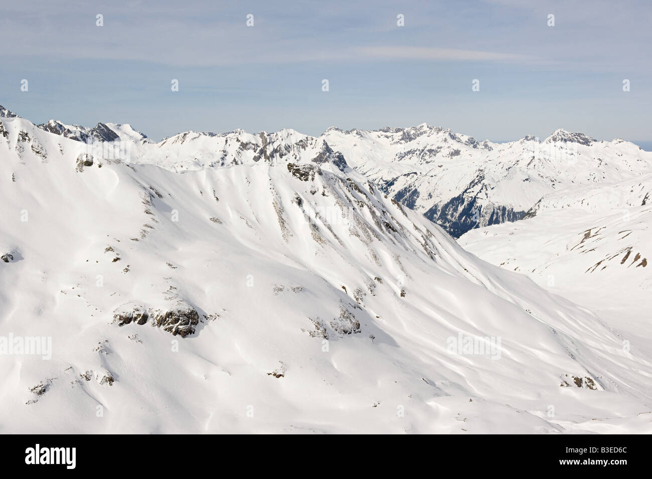 Berge mit Schnee bedeckt Stockfoto