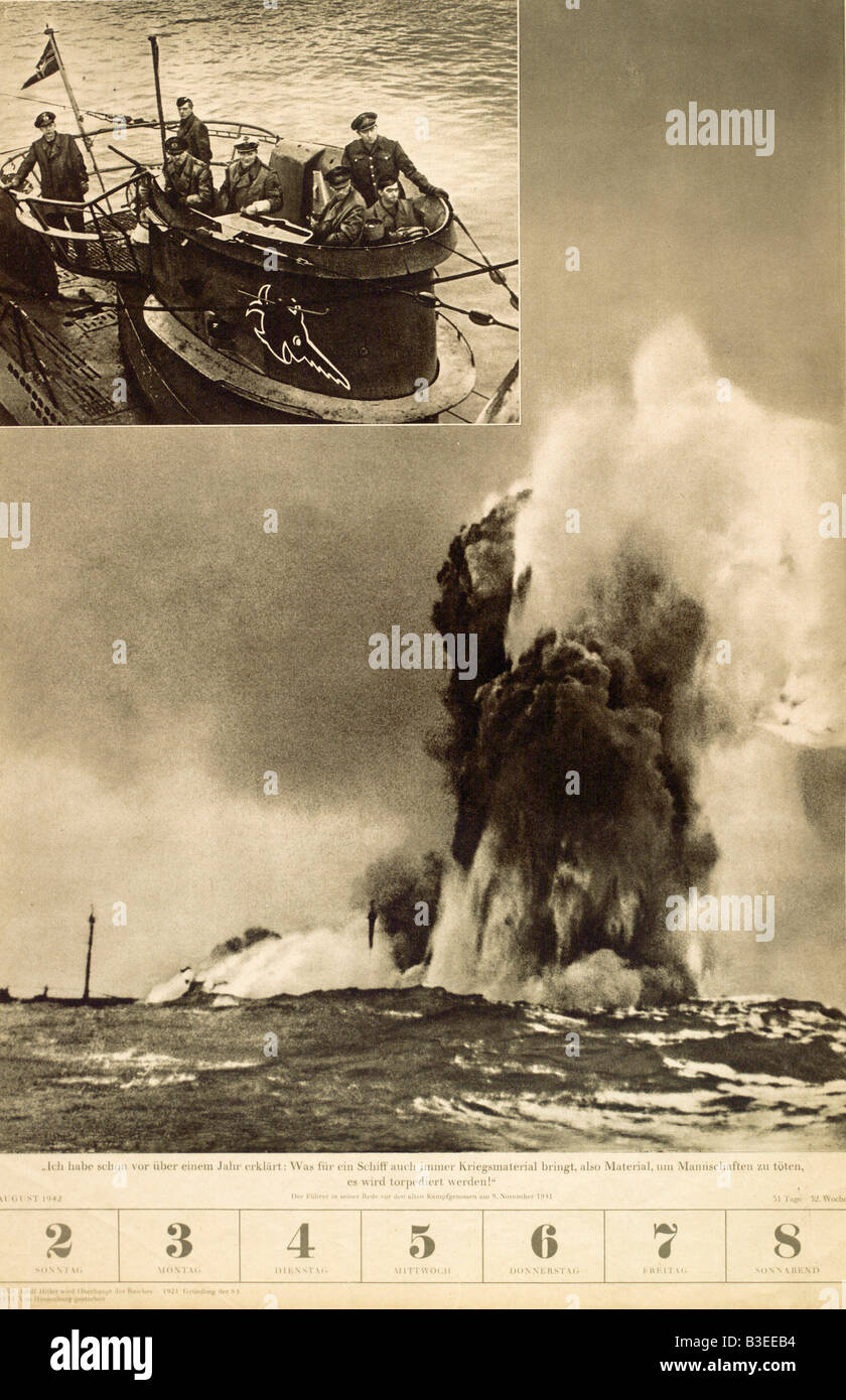 Deutsche uBoot aufgetaucht / WWII / 1941 Stockfotografie Alamy