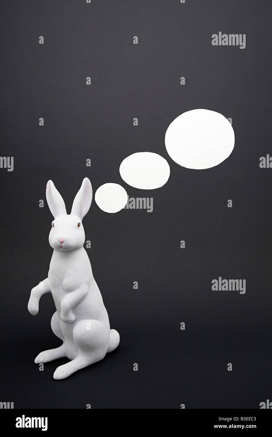 Sprechblasen ein Kaninchen aus Stockfoto