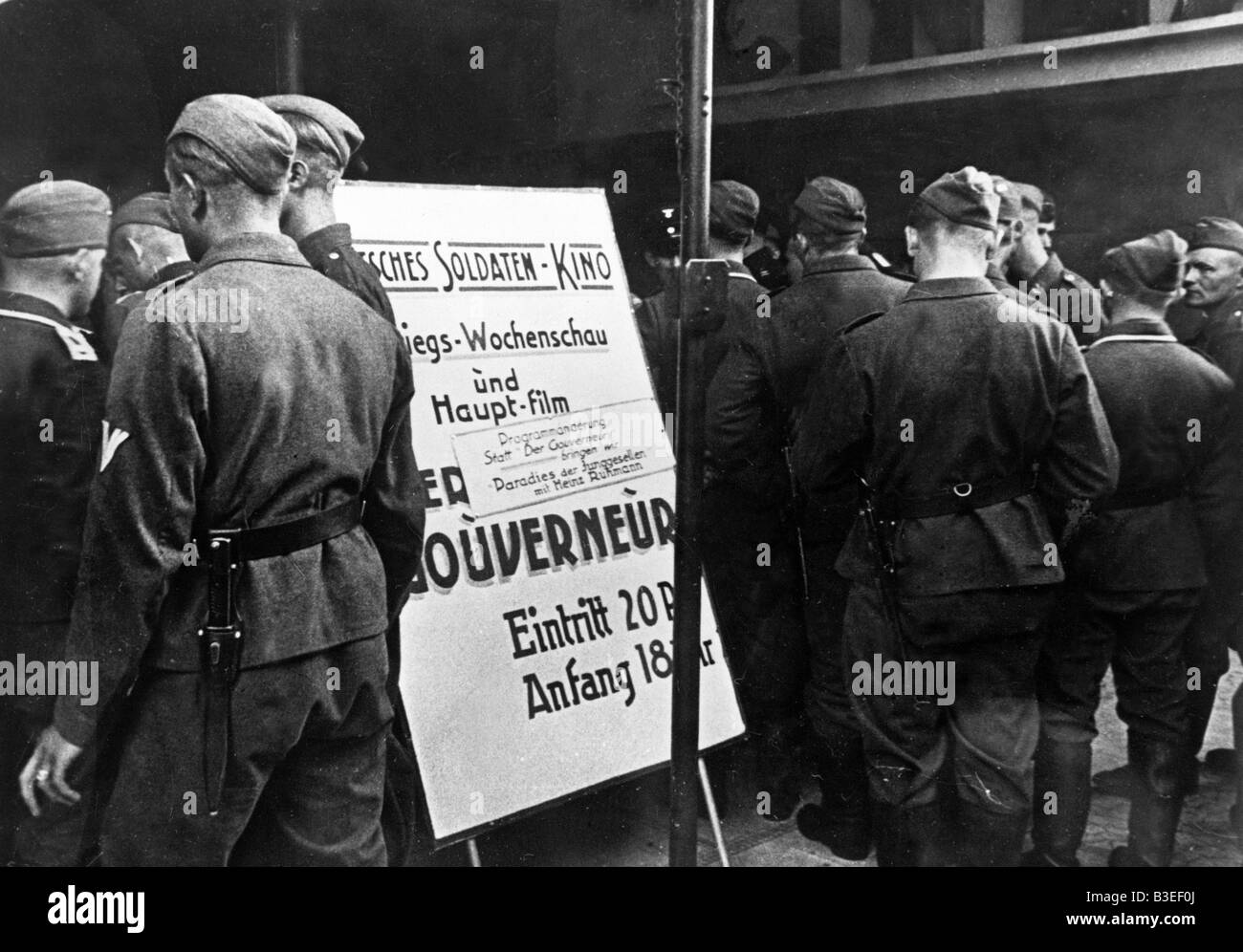 Deutsche Soldaten Kino, Paris / 1940 Stockfoto
