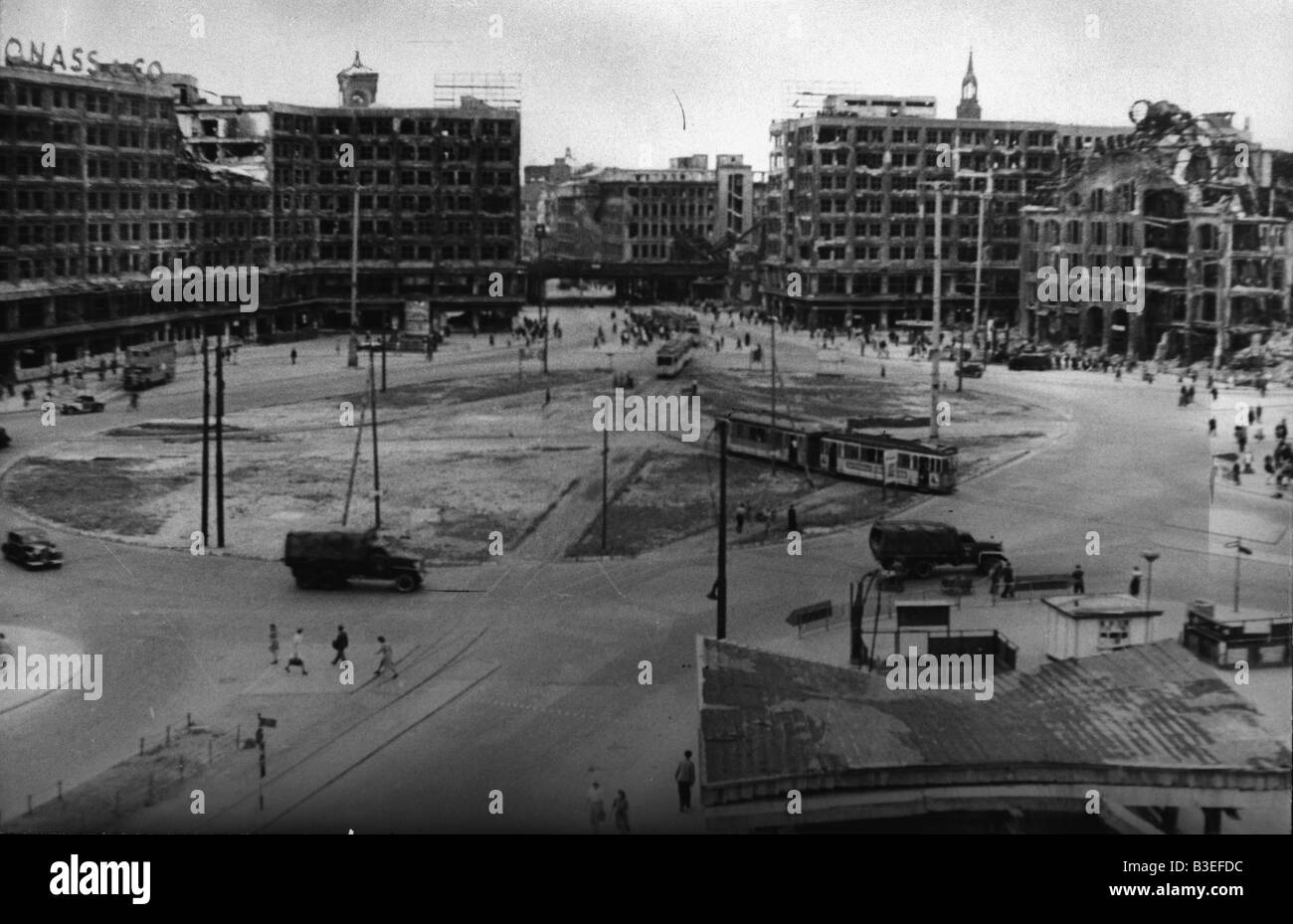 Berlin, Alexanderplatz / Foto 1946 Stockfoto