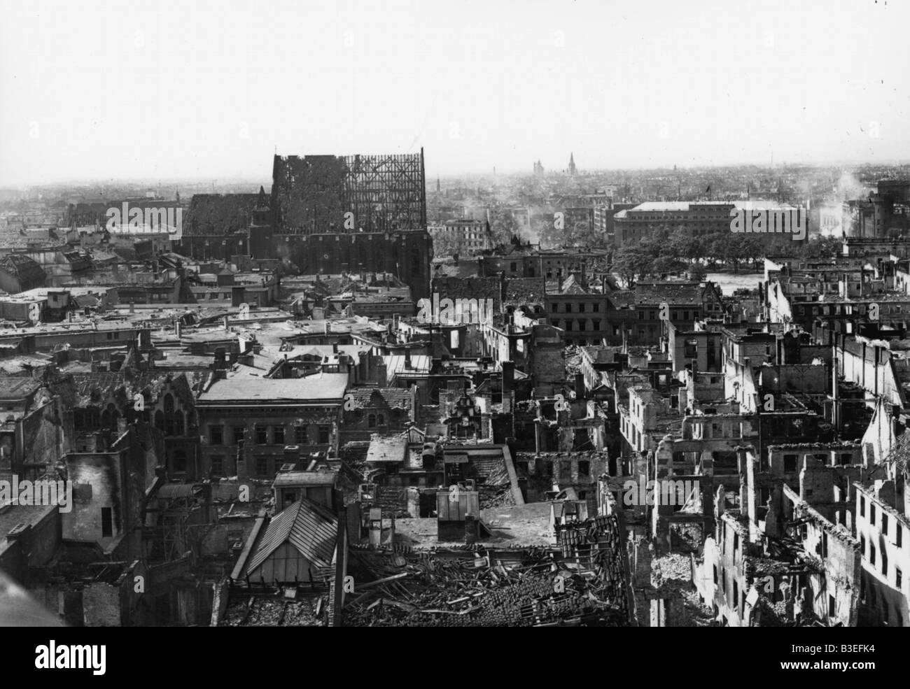 Breslau, Blick vom Rathaus 1945 Stockfoto