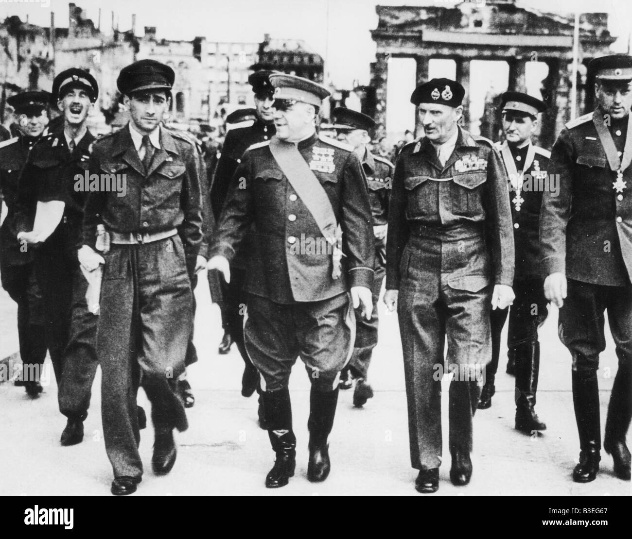 M. Zhukov & Montgomery / Berlin Mai 1945 Stockfoto