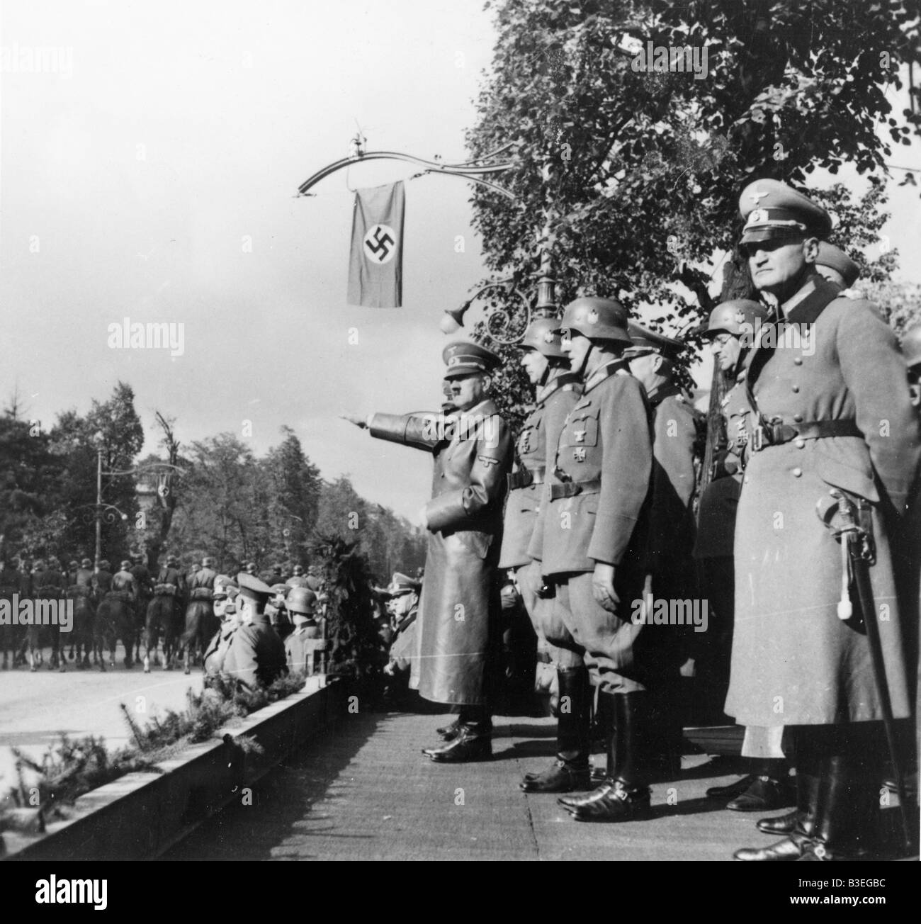 Hitlers Sieg Parade Warschau 1939. Stockfoto