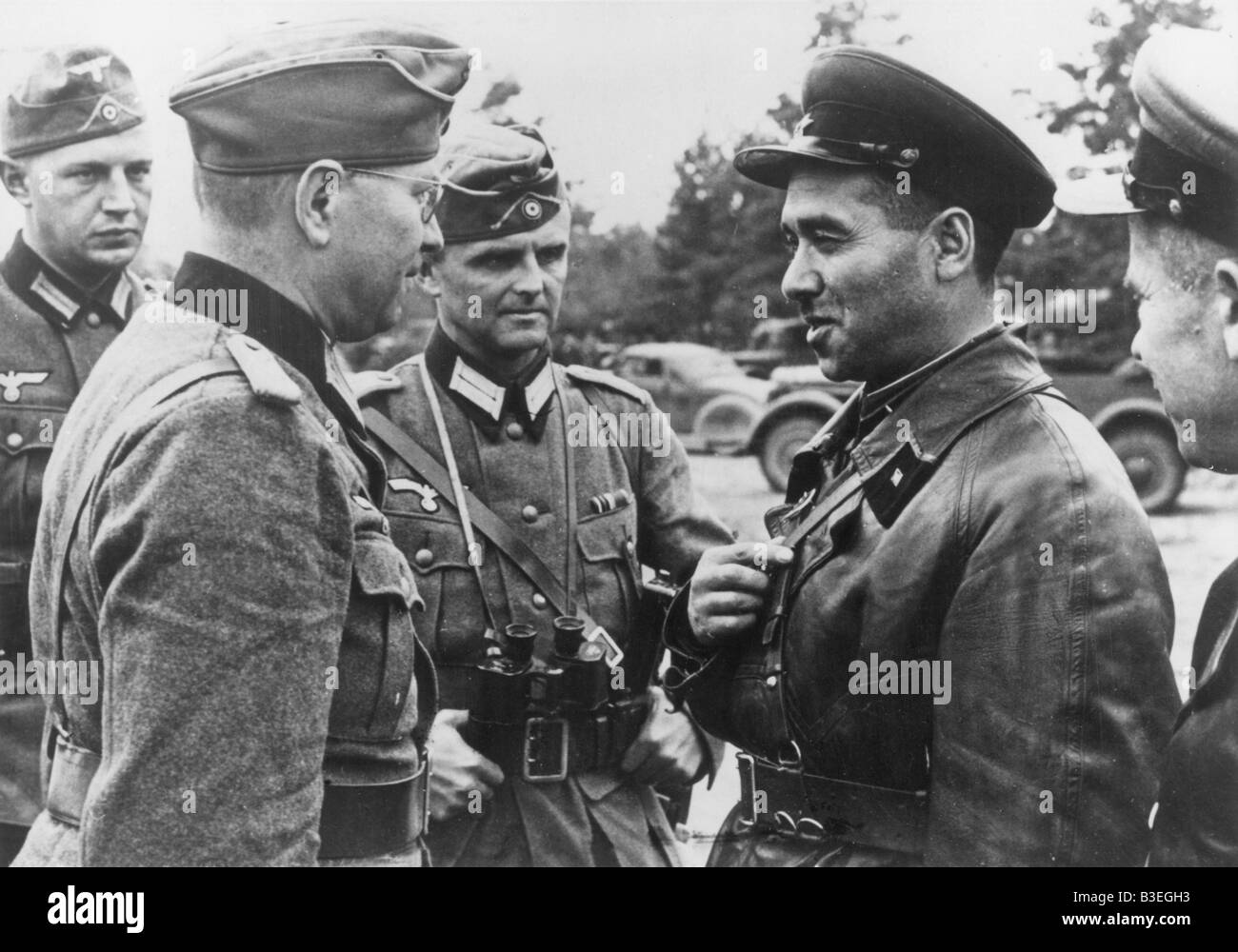 Deutsche und sowjetische Soldaten in Polen. Stockfoto