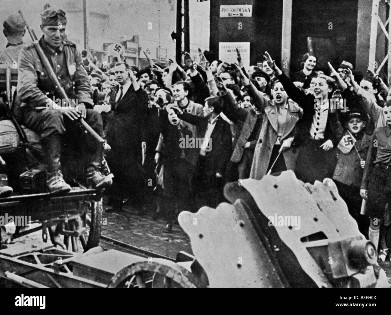 Gruß von deutschen Truppen / Lodz 1939 Stockfoto
