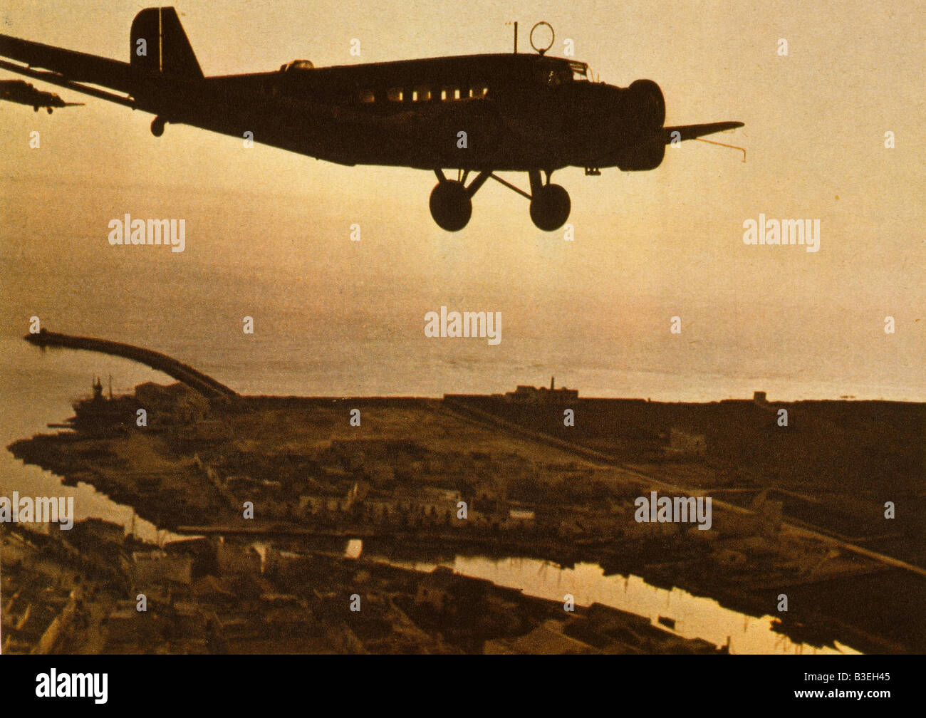 Ju 52 über Holland 1940 / Foto. Stockfoto