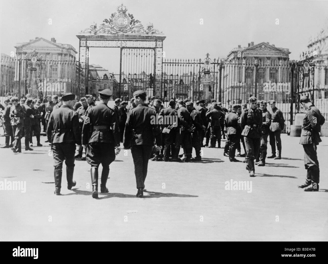 Deutsche Soldaten in Versailles, 1940. Stockfoto