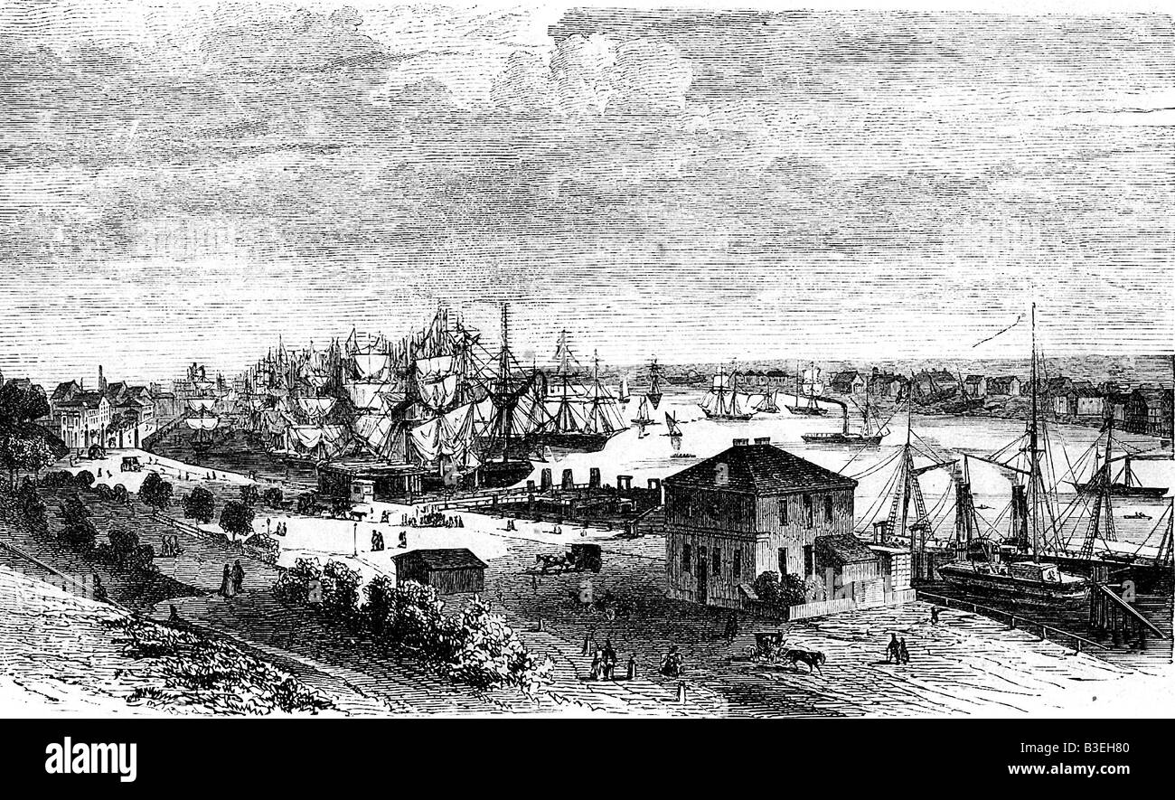 Geografie/Reisen, Deutschland, Hamburg, Seehafen, Gravur, ca. 1860, Stockfoto