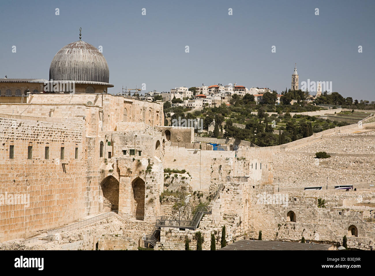 Al-Aqsa-Moschee und Ost-jerusalem Stockfoto