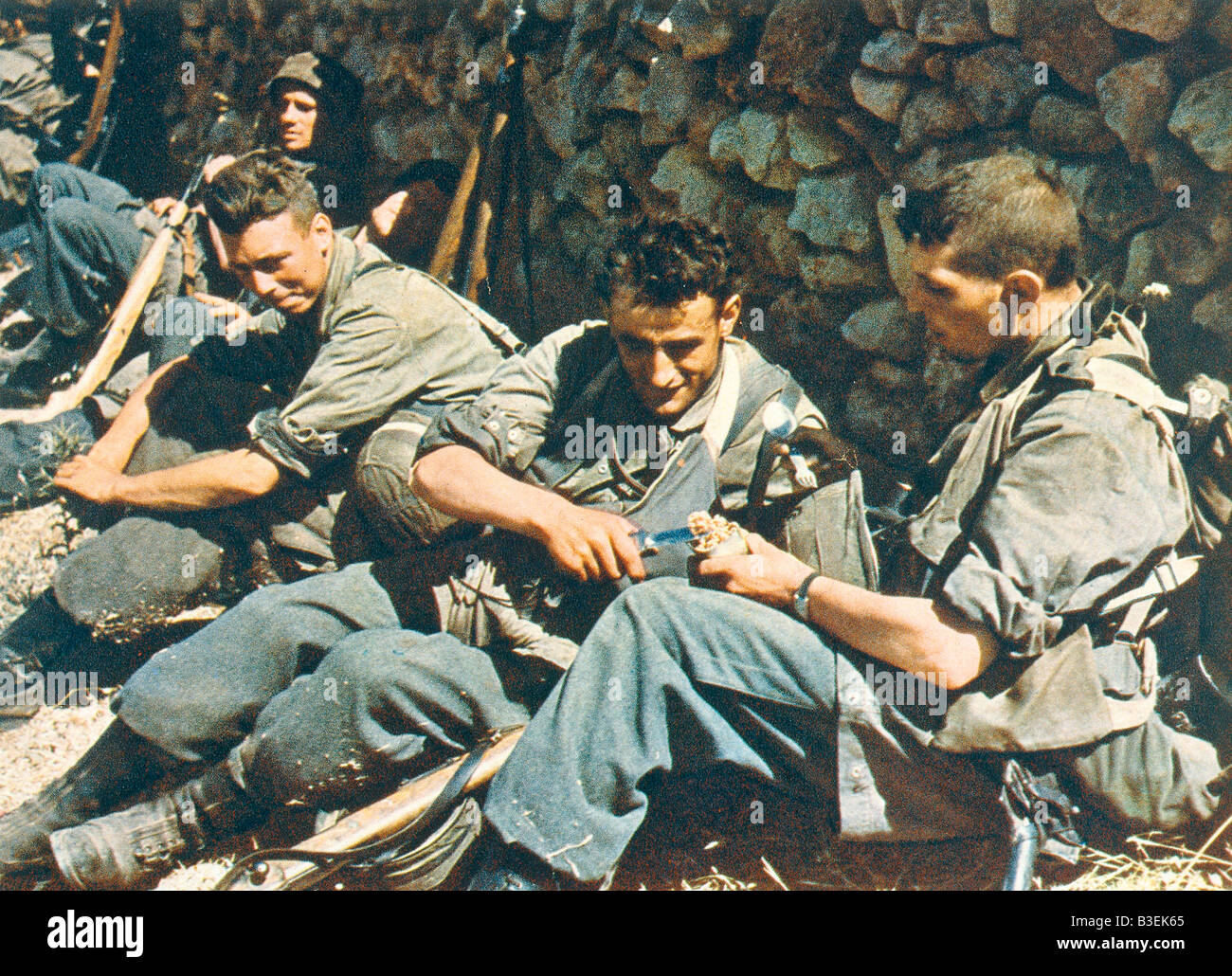 Parachuters auf Crete/Foto 1941. Stockfoto