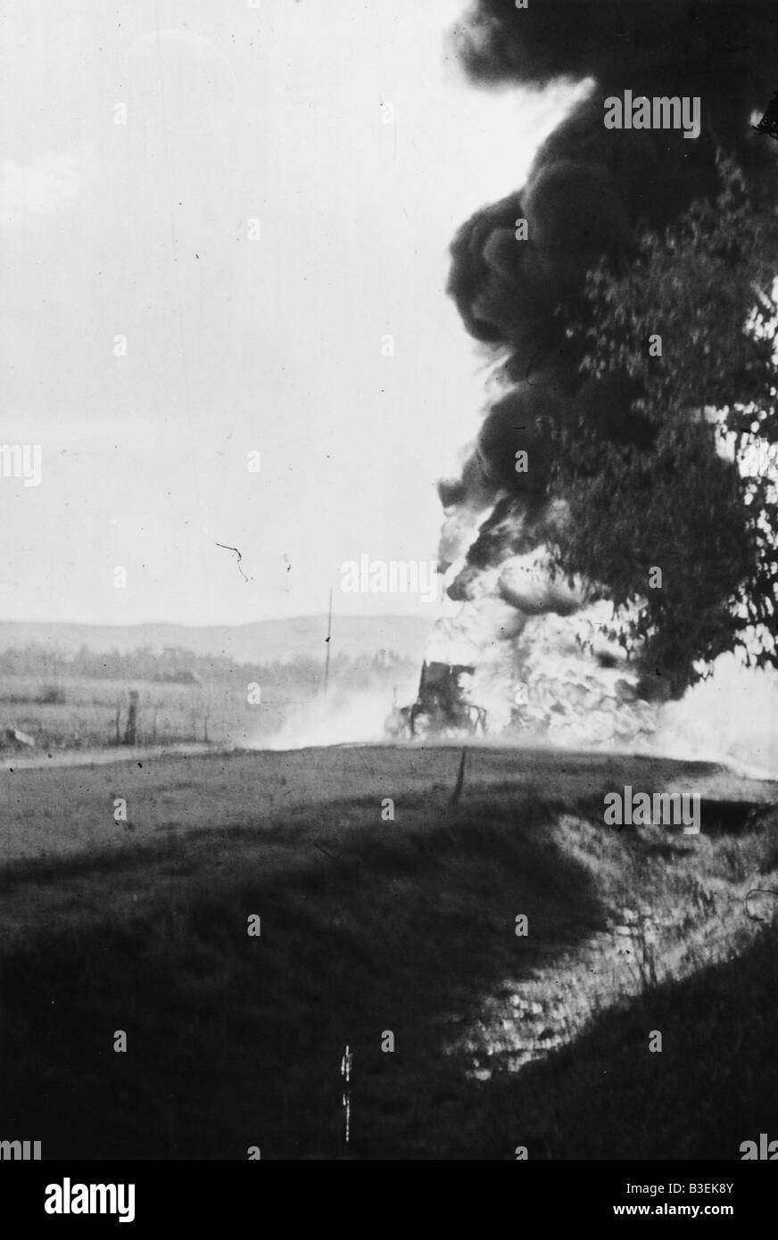 Tank in der Nähe von Radzichov / Choloiov Stockfoto