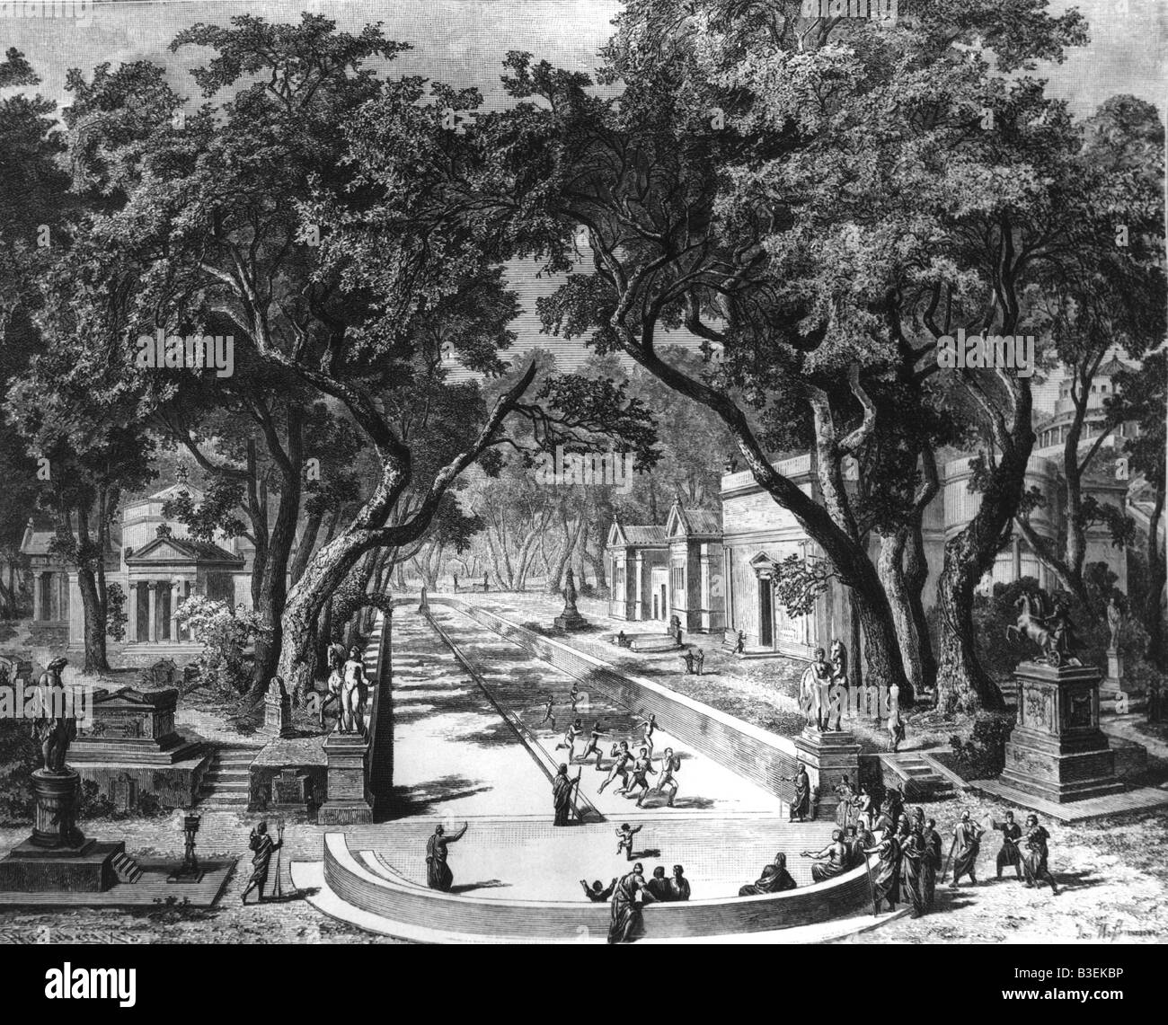 Geographie/Reise, Griechenland, Sparta, Sport, Fußrasen, Gravur 19. Jahrhundert, alte Welt, athletinnen, spartaner, historisch, historisch, uralte Welt, Menschen, Stockfoto