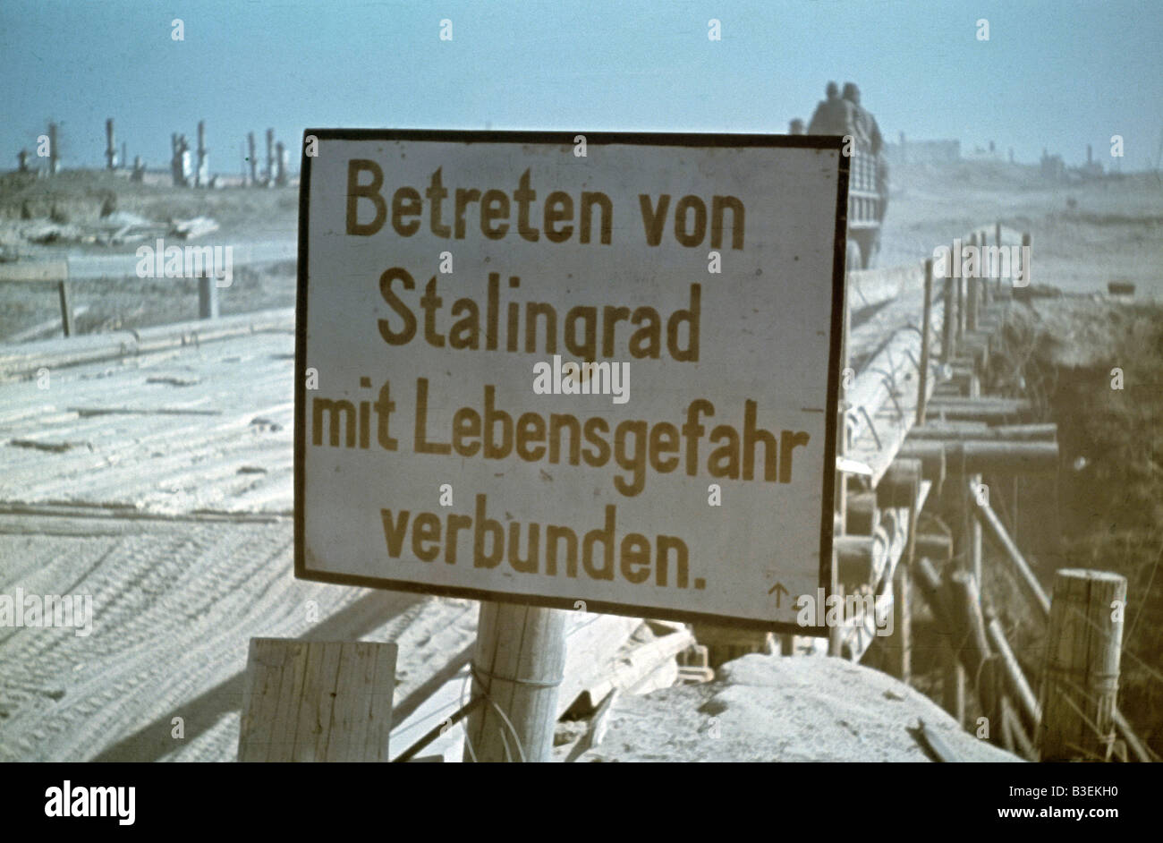 Stalingrad/Warnzeichen. Stockfoto