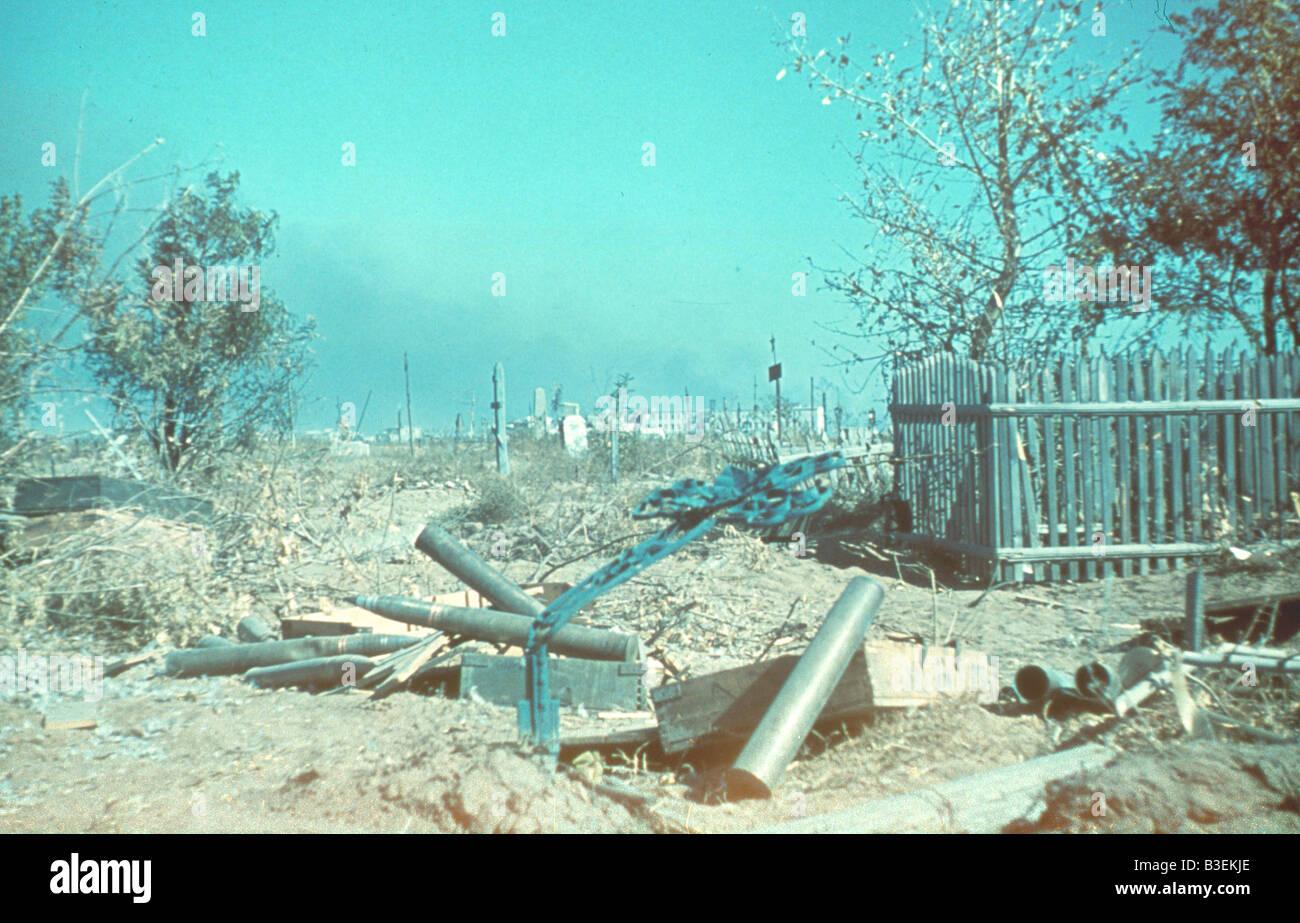 Zerstörter Friedhof/Stalingrad/1942. Stockfoto