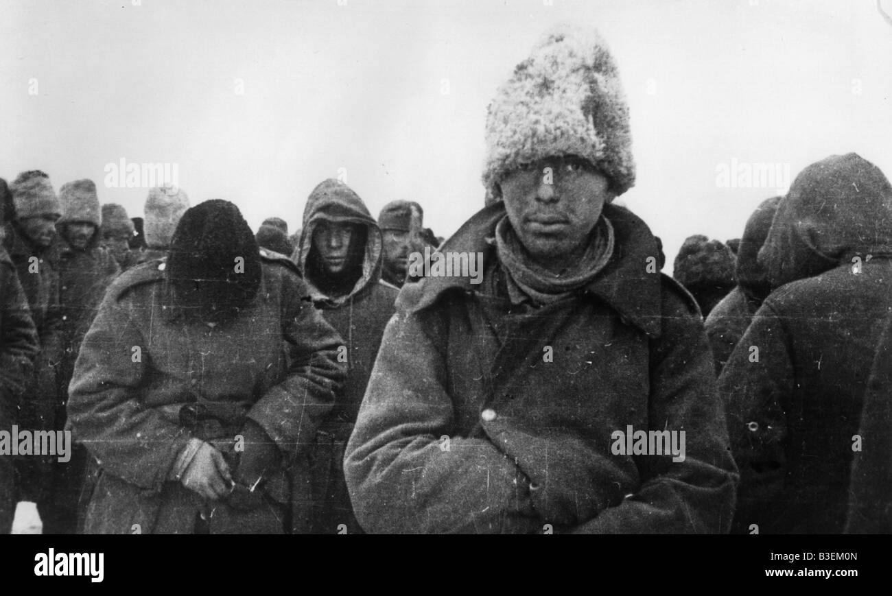 Russland, deutsche Kriegsgefangene. Stockfoto